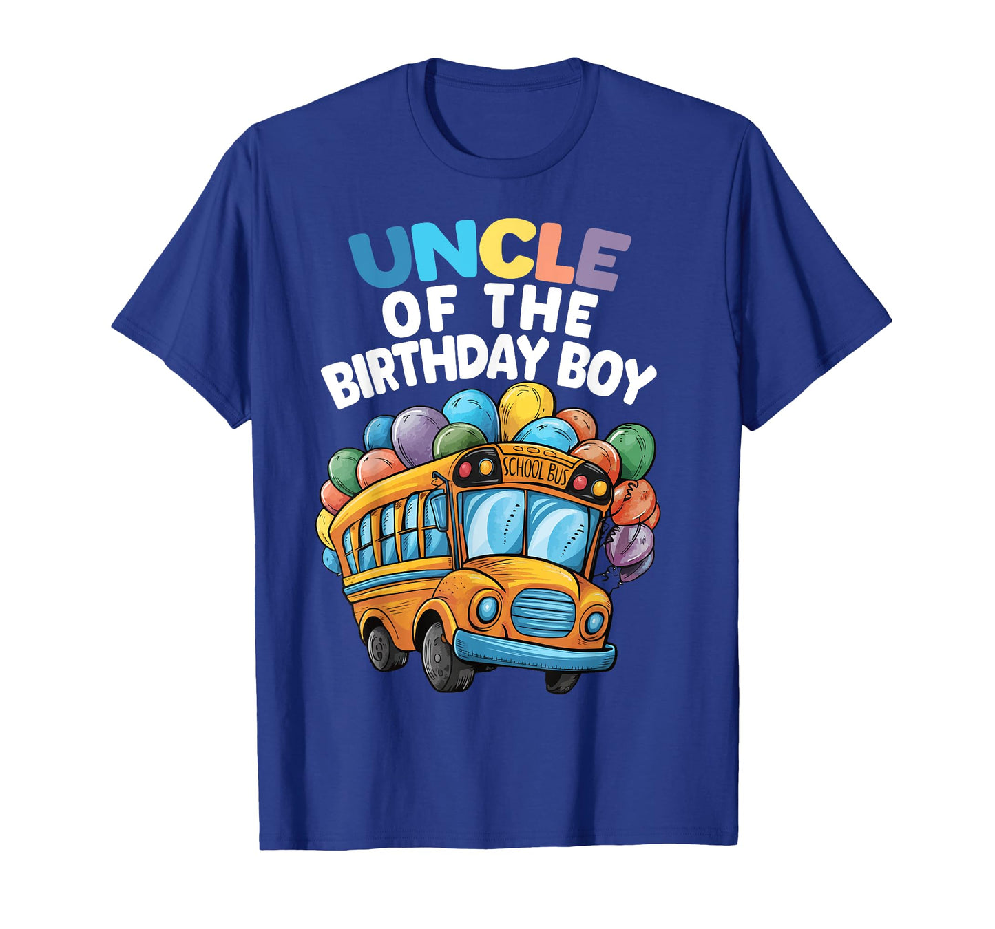Funny Uncle Of The Birthday Boy School Bus Birthday Party T-Shirt