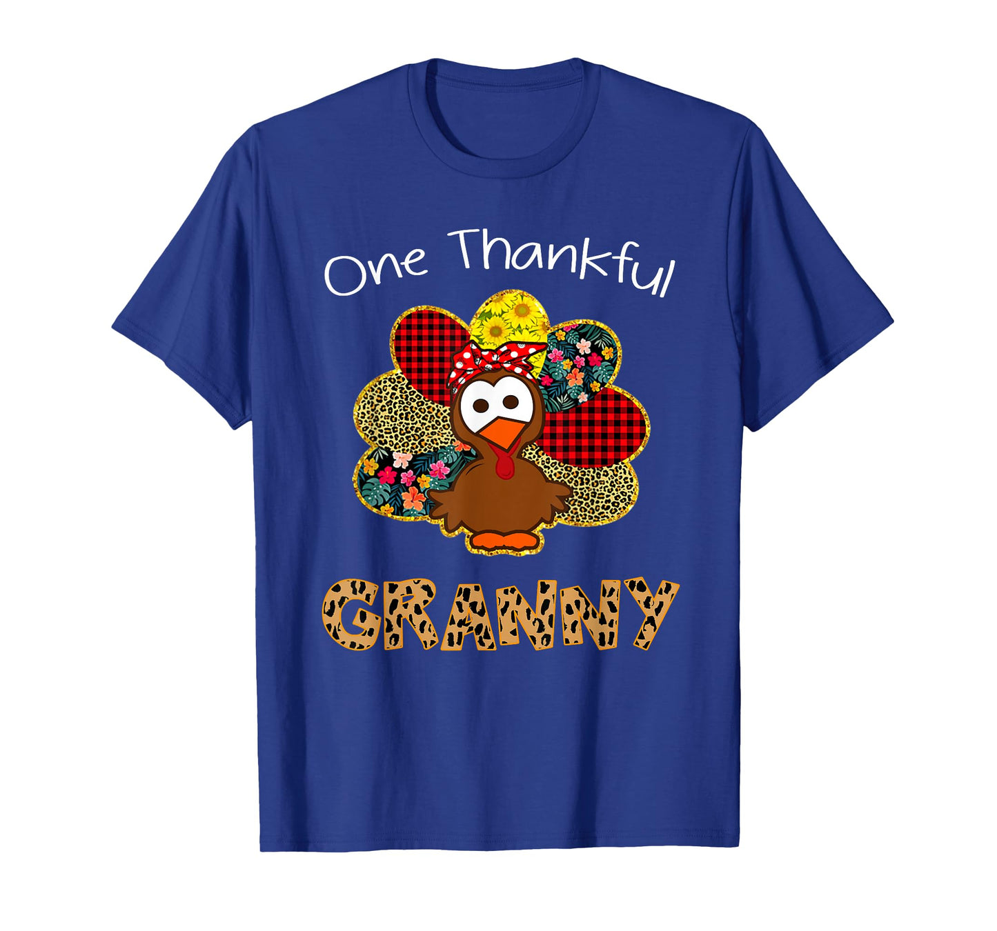 One Thankful Granny Shirt Funny Cute Turkey Thanksgiving T-Shirt