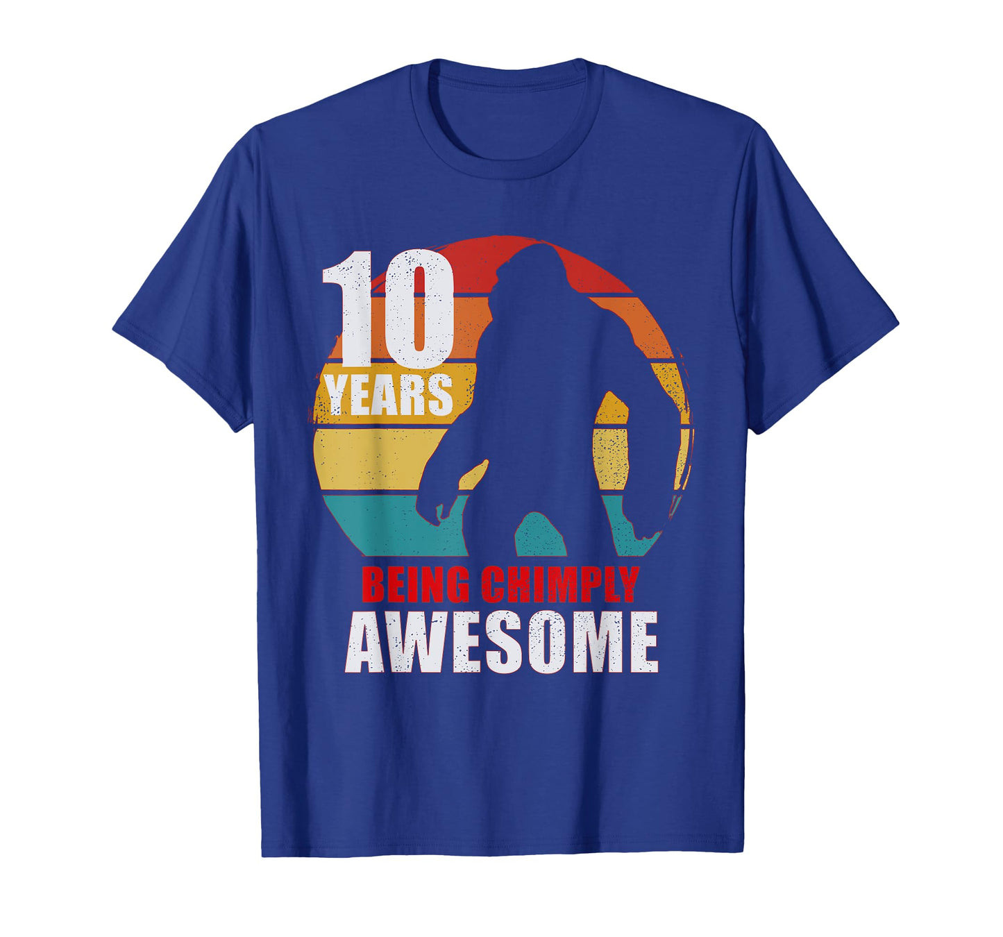 10 Years Old Being Chimply Awesome 10th Birthday Monkey T-Shirt