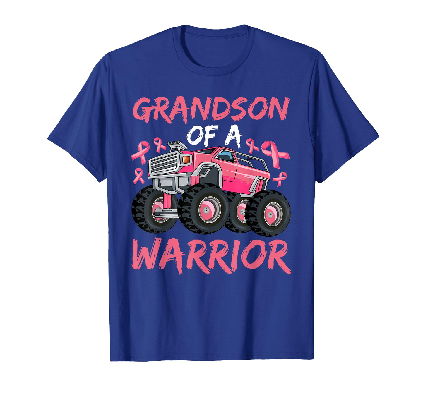 Truck Grandson Of A Warrior Breast Cancer Pink Ribbon T-Shirt