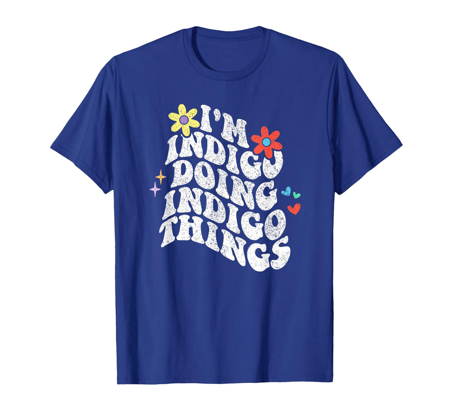 Retro Groovy Im Indigo Doing Indigo Things Funny Mothers Day T-Shirt