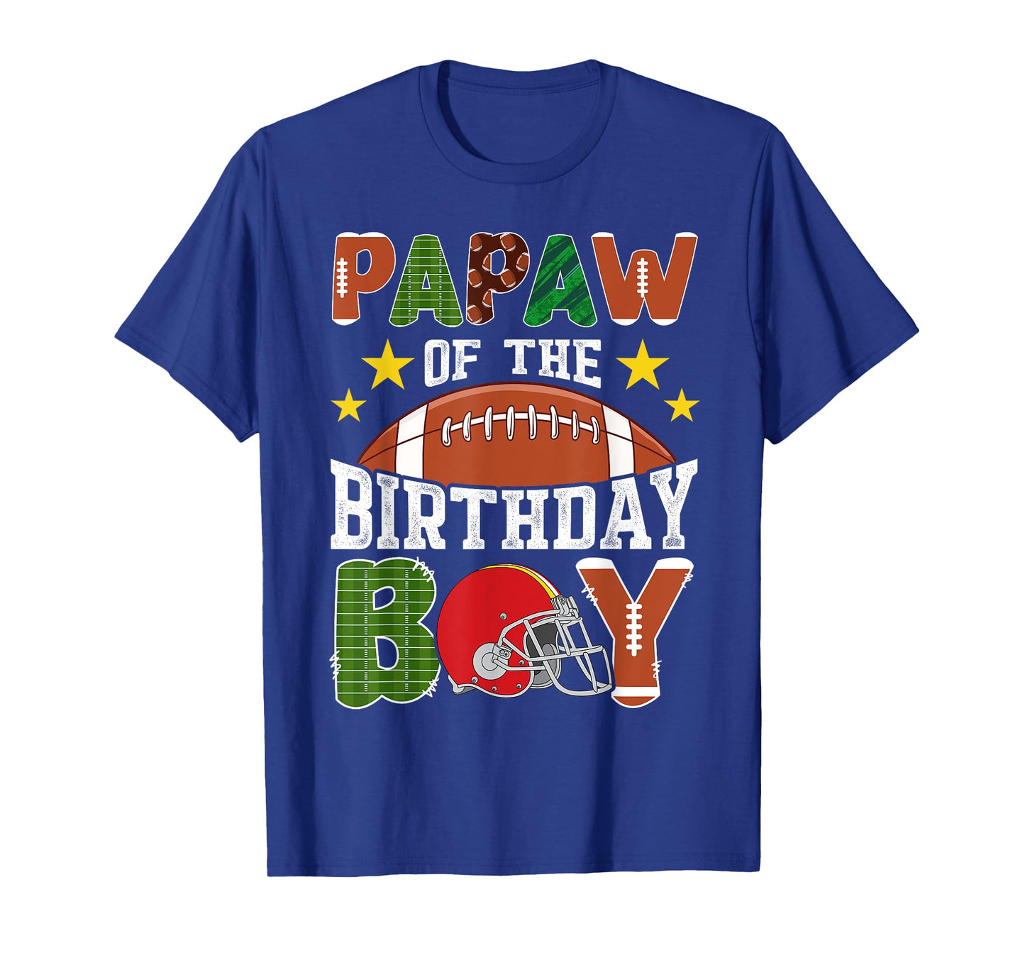 Football Papaw Of The Birthday Boy Family Matching T-Shirt