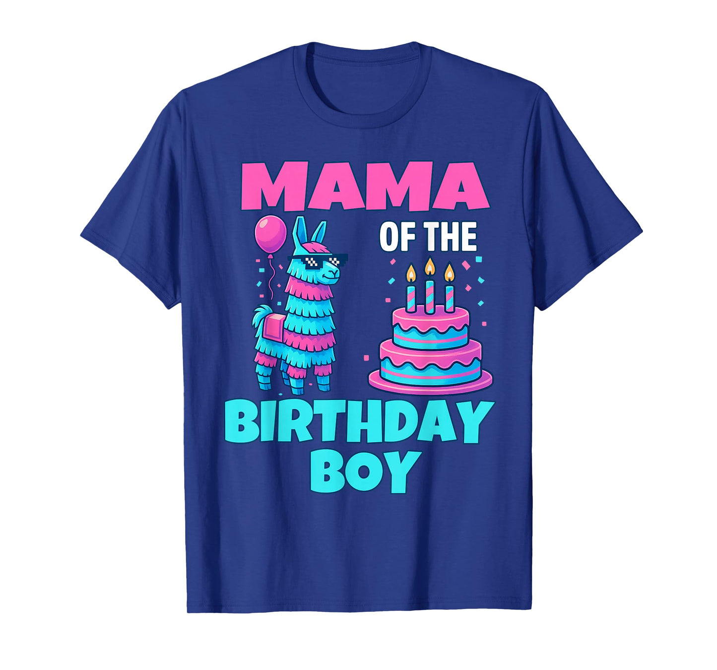 mama Birthday Boy Llama Pinata Party family mathing women T-Shirt