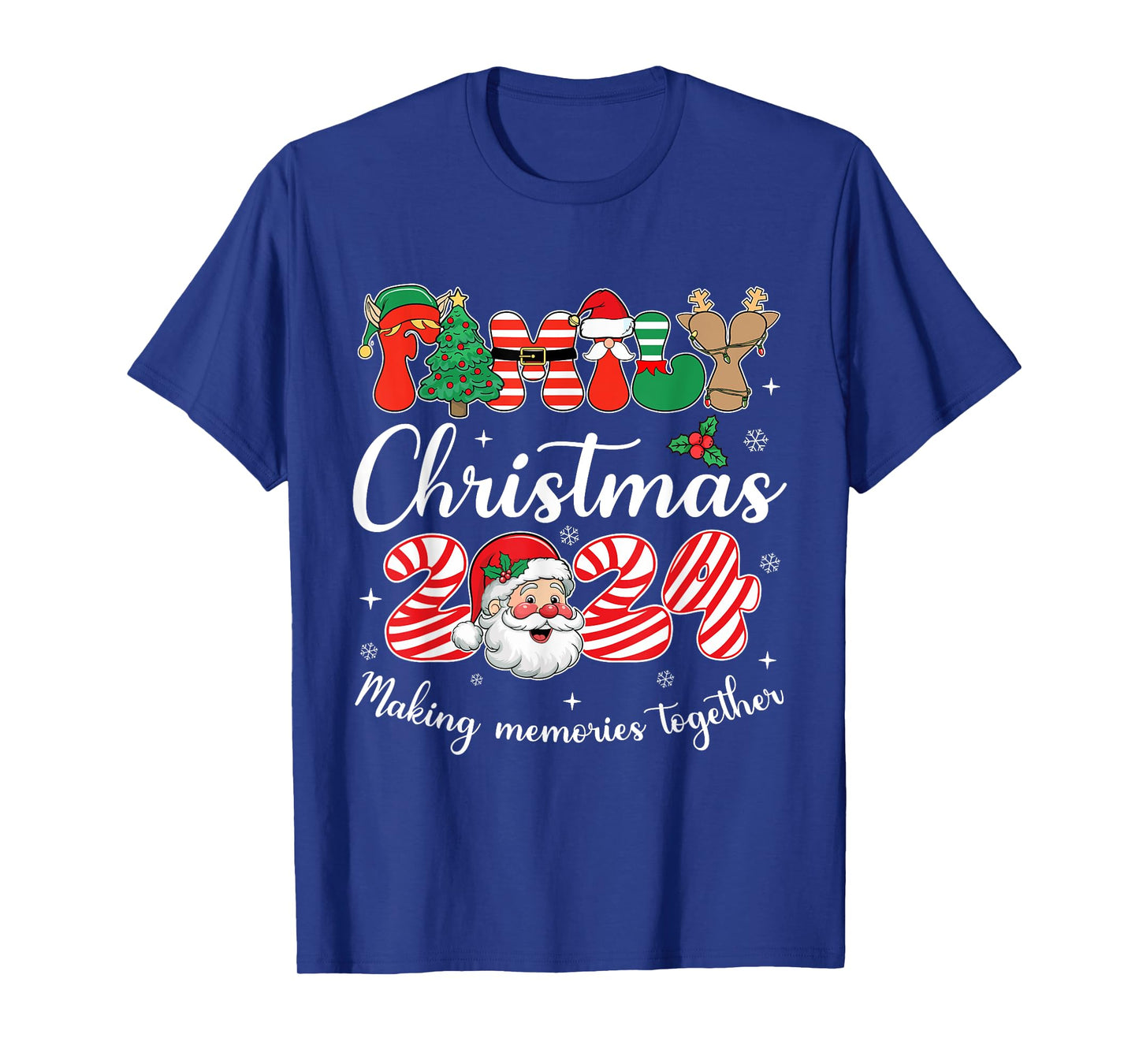 Family 2024 Christmas Matching Outfits Team Santa Elf Squad T-Shirt