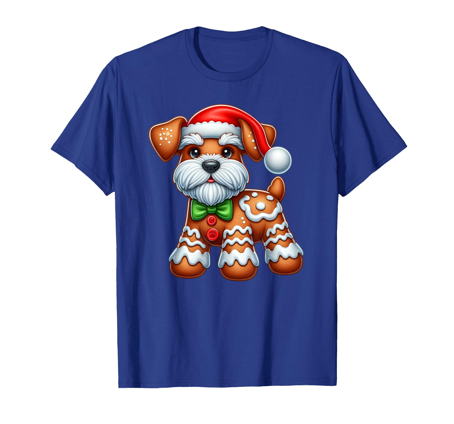 Gingerbread Man Miniature Schnauzer Christmas Womens Mens T-Shirt
