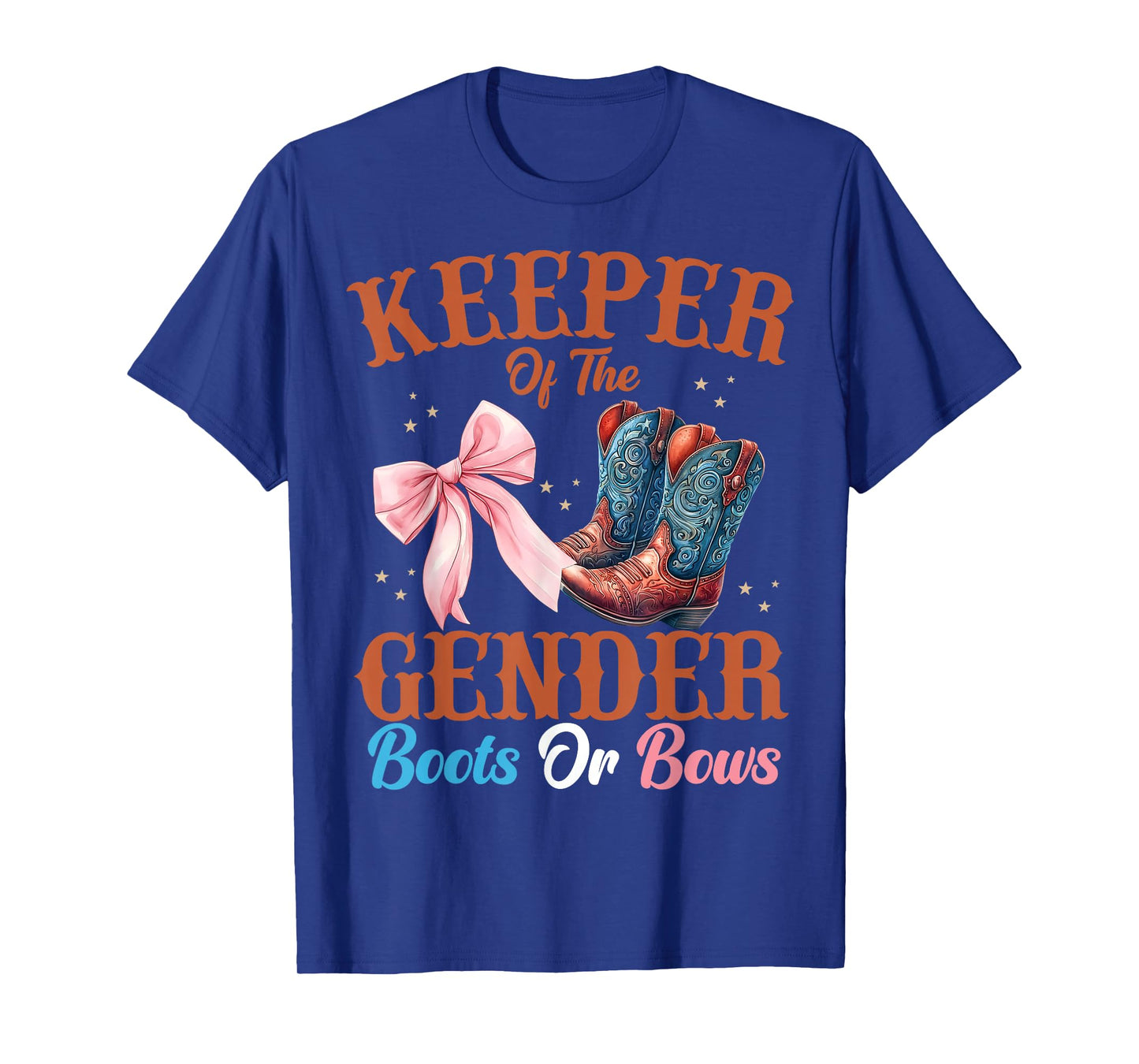 Keeper of The Gender Boots or Bows Gender Reveal Family T-Shirt
