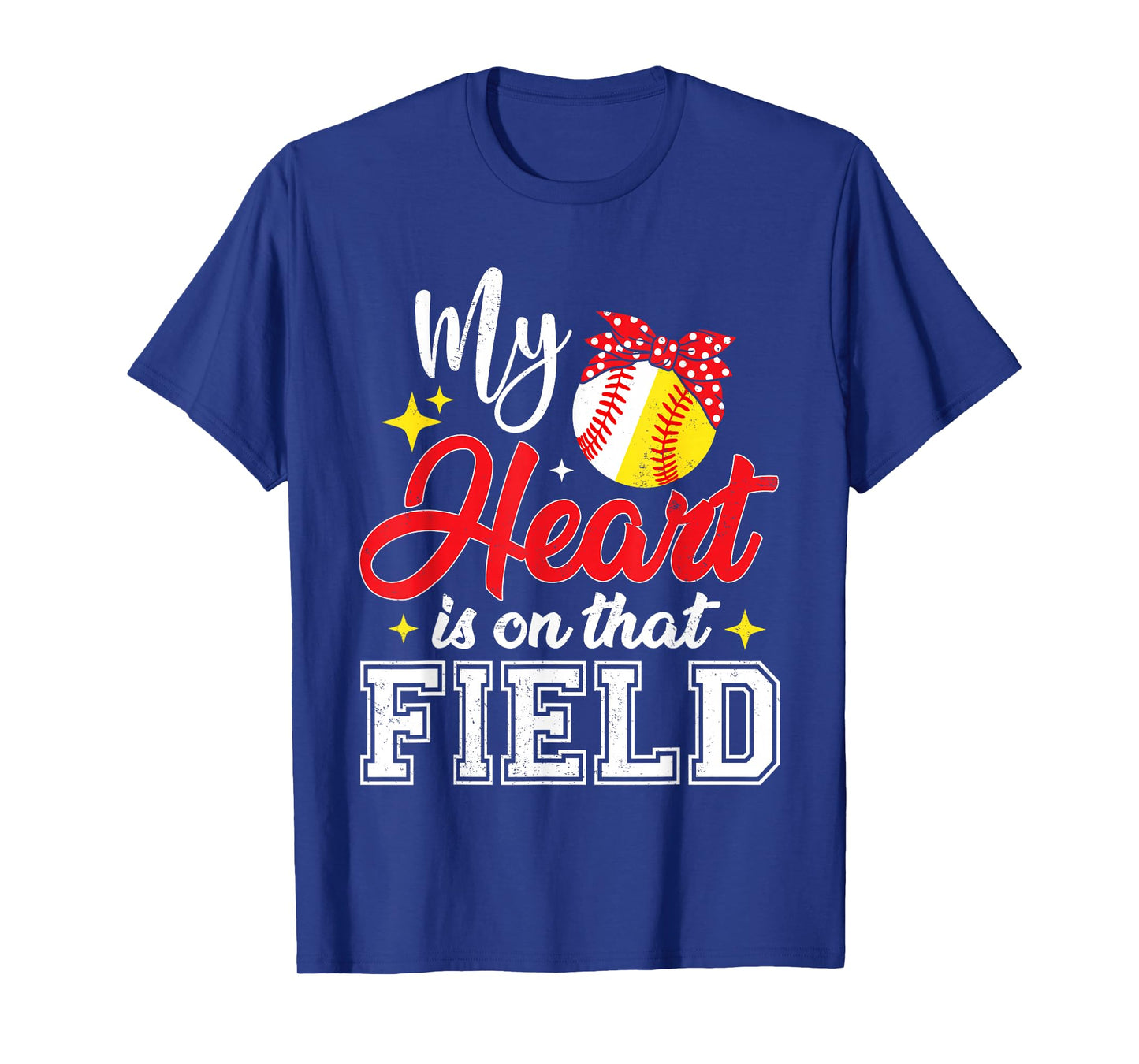 My Heart is on That Field Baseball Softball Mom Mothers Day T-Shirt