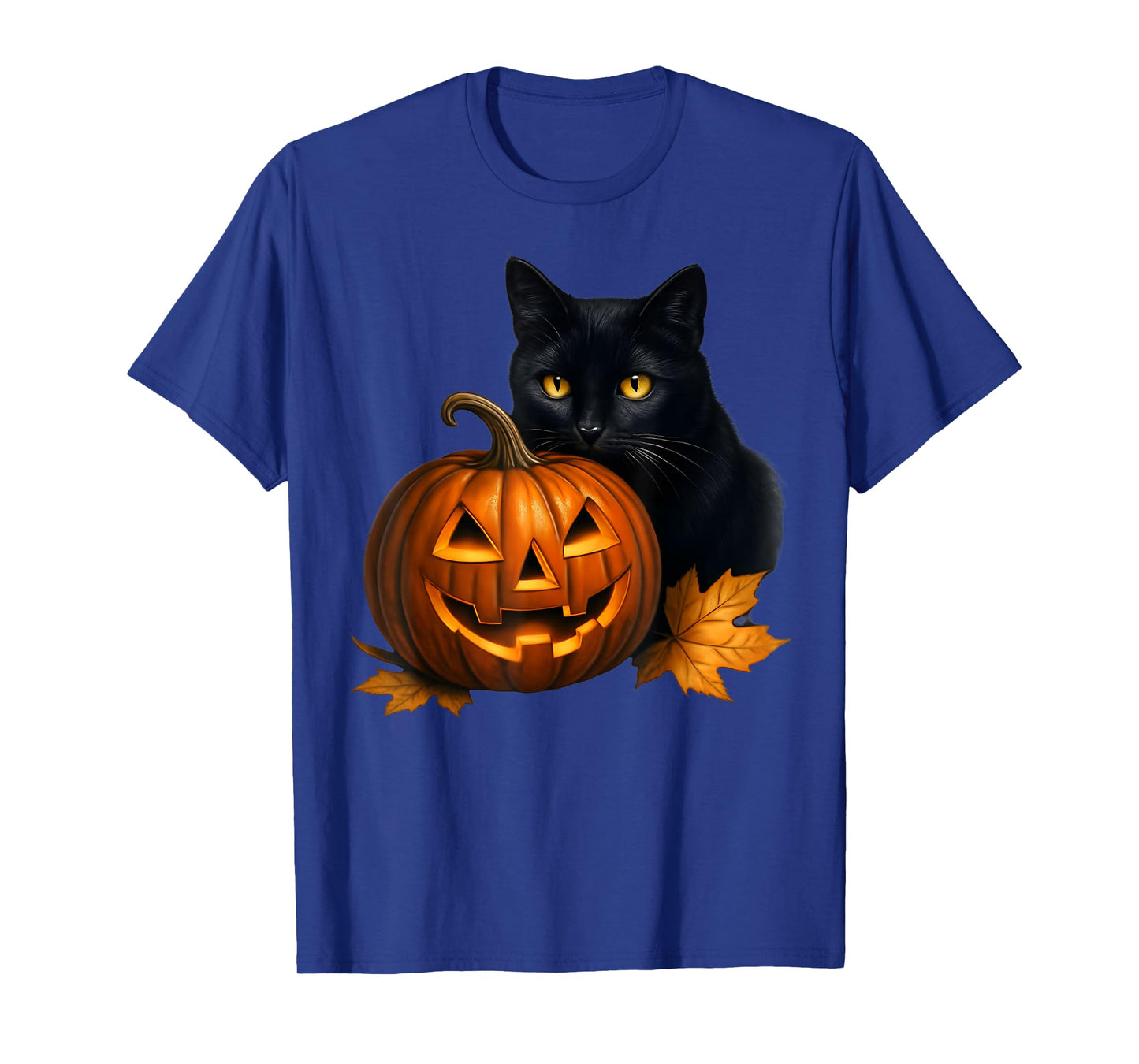 Retro Black Cat Halloween Pumpkin Costume for Women Men Kids T-Shirt