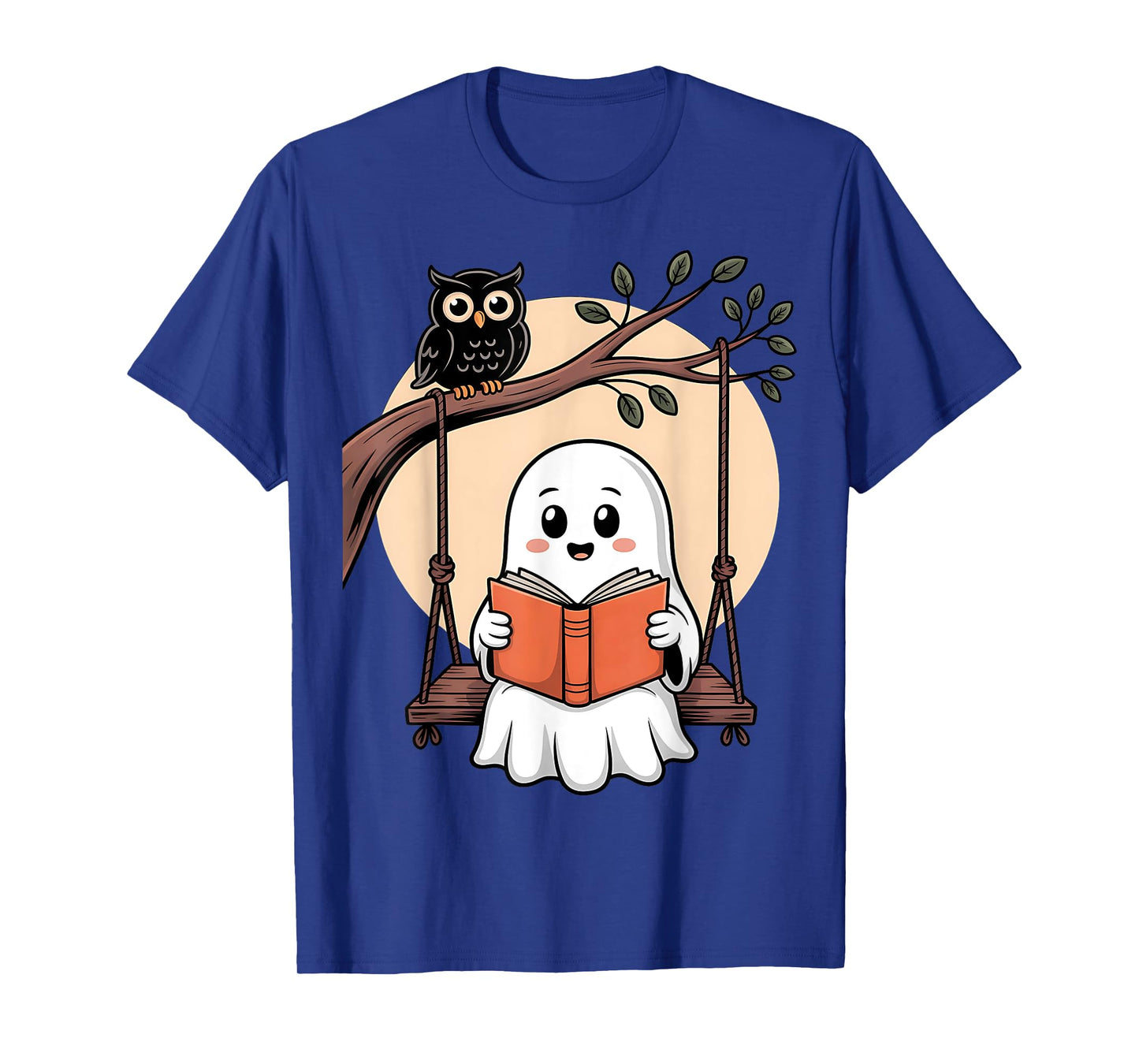 Halloween Ghost Swing Reading Vintage Costume Women Kids Men T-Shirt