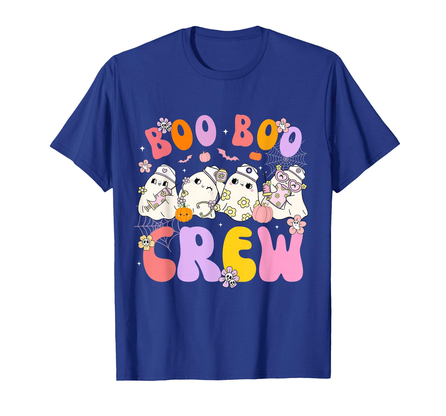 Groovy Halloween Boo Crew Nurse Funny Ghost Women Halloween T-Shirt