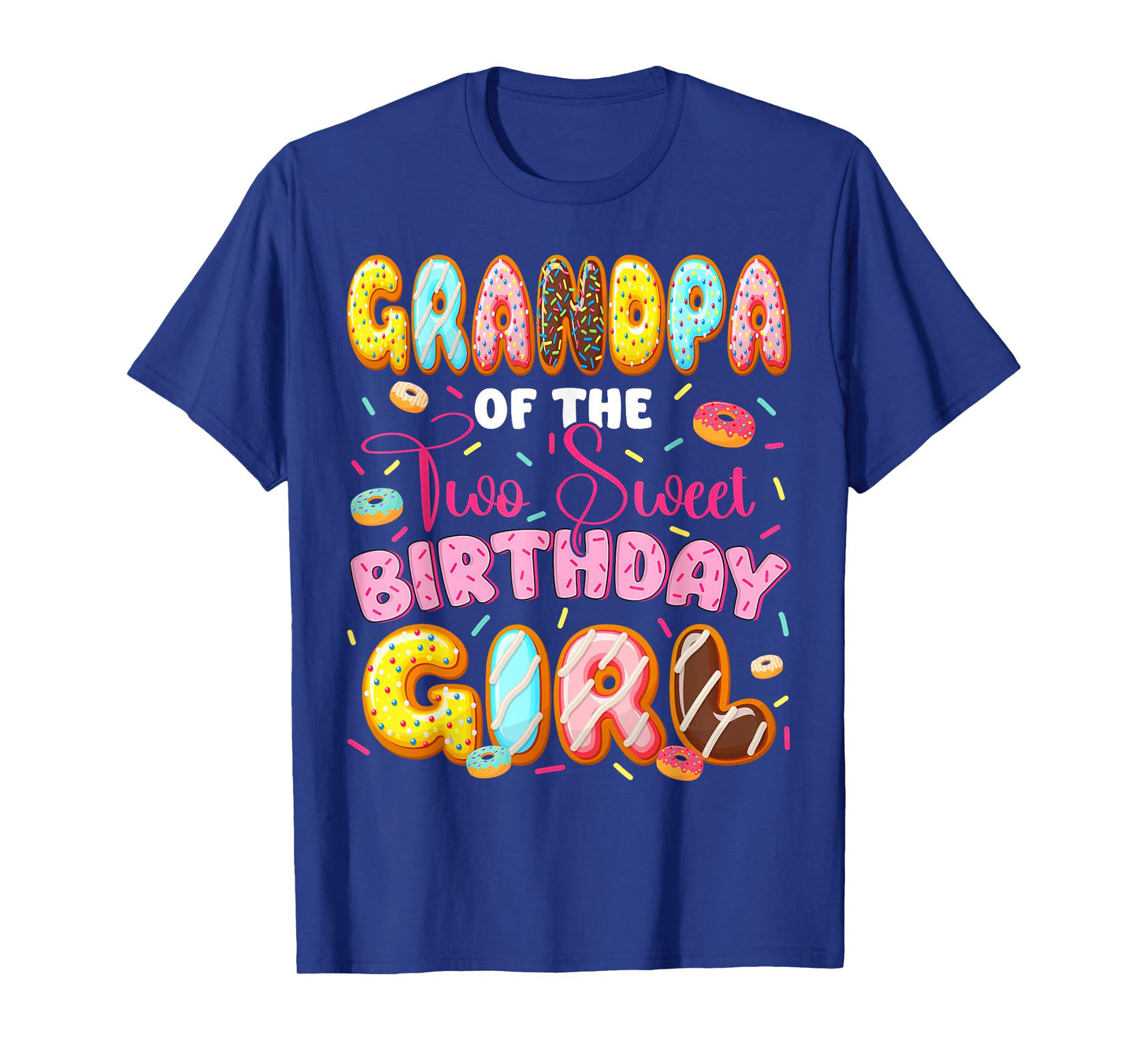 Grandpa Of The Two Sweet Birthday Girl Donut 2Nd Birthday T-Shirt