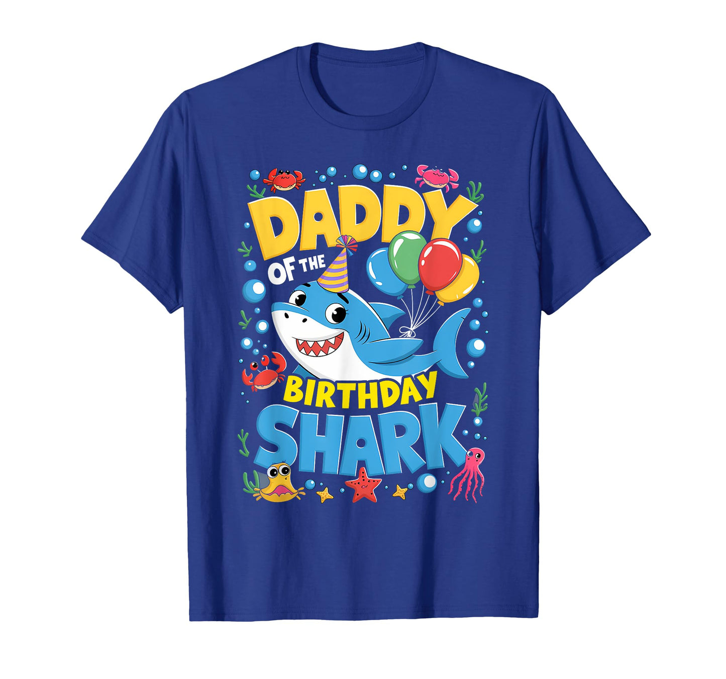 Daddy Birthday Kids Shark Dad Party Matching Family T-Shirt
