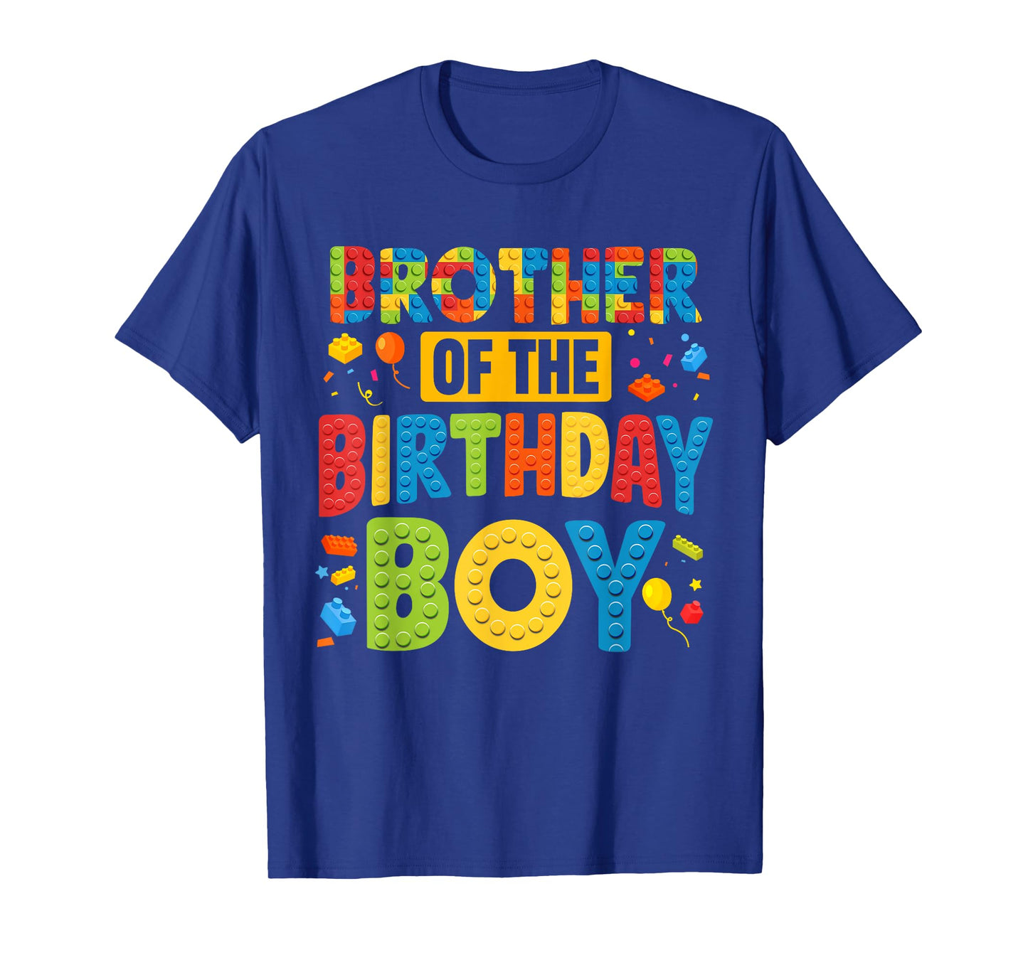 Brother Of The Birthday Boy Shirt Building Block Bday Party T-Shirt
