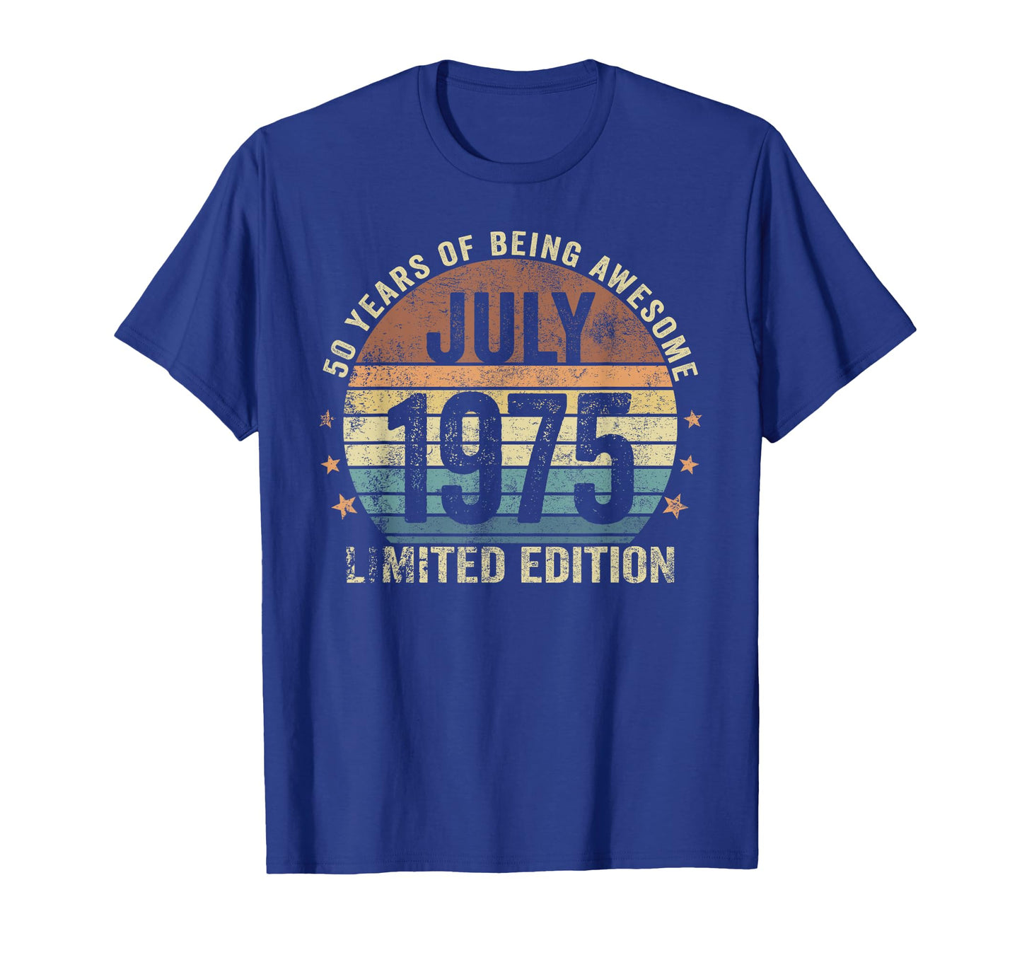 Retro 50 Years Old Vintage July 1975 50th Birthday Men Women T-Shirt