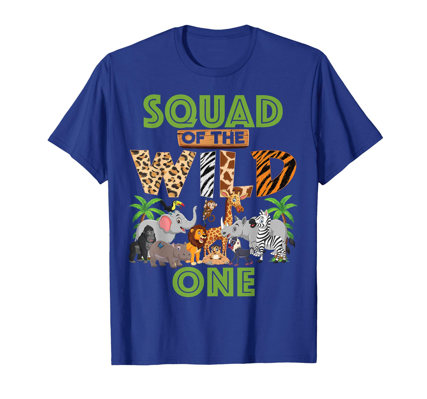 1st Birthday Zoo Safari Jungle Squad Of The Wild One B-day T-Shirt
