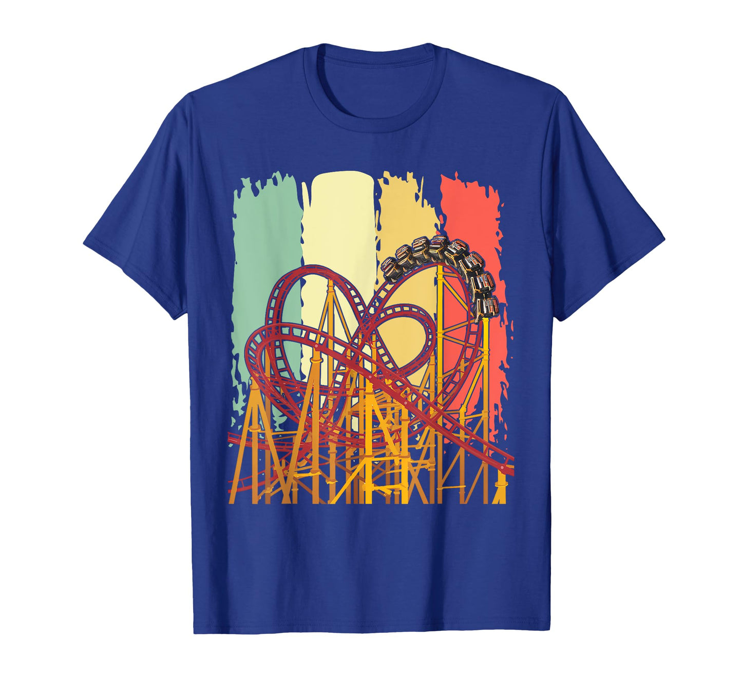 Roller Coaster Lover Gift Co. Retro Roller Coaster T-Shirt - Unisex-Adults/Kids - Black - Small - Short Sleeve - Classic Fit - Cotton Blend - Machine Wash