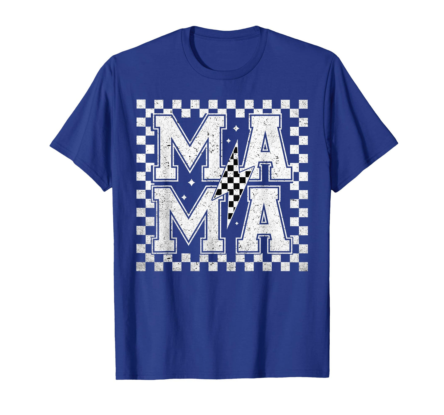 Retro Race Car Mom Racing Car Checkered Mama Mother Day T-Shirt
