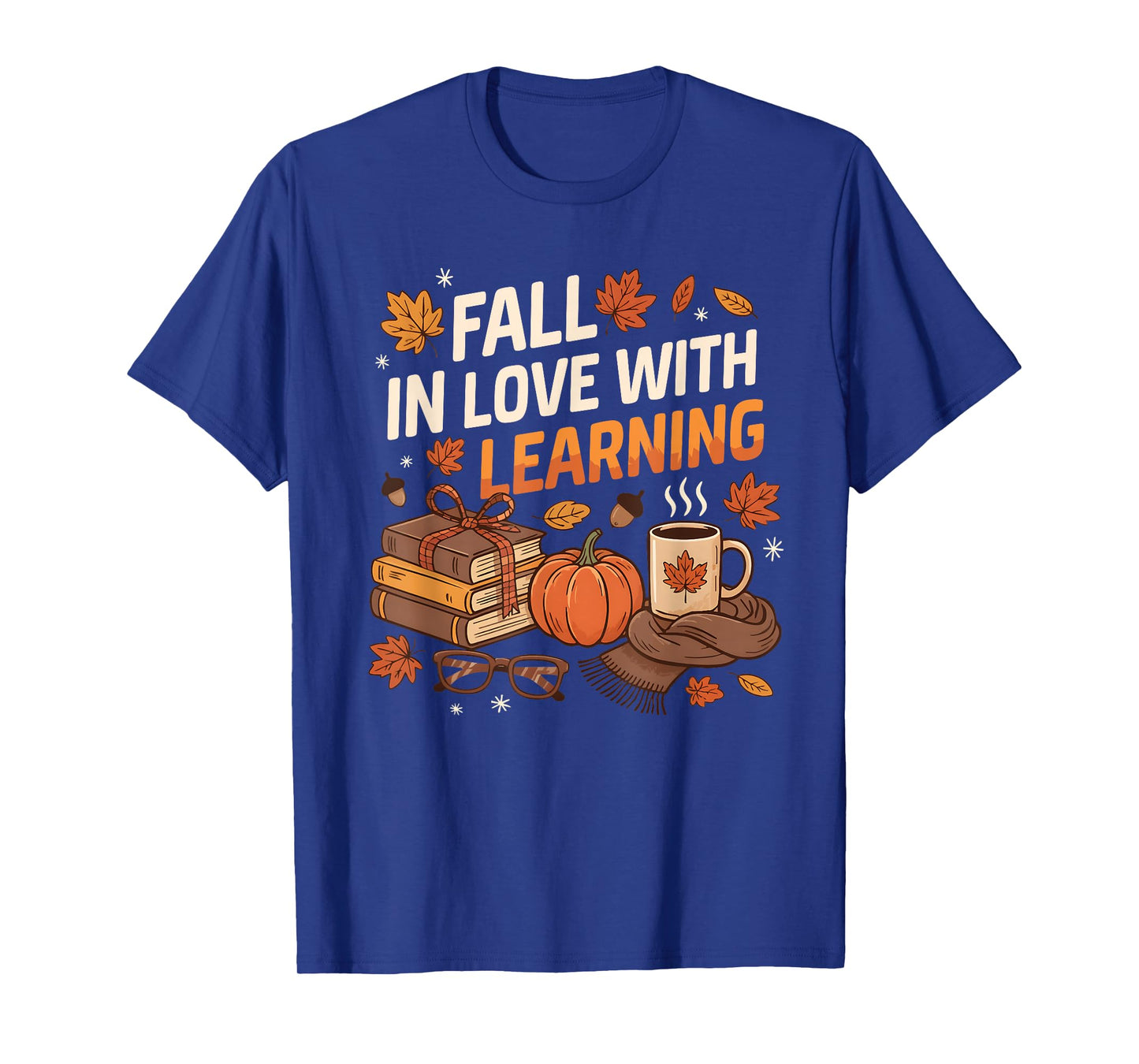 Fall in Love with Learning Autum Thanksgiving Teacher Kids T-Shirt