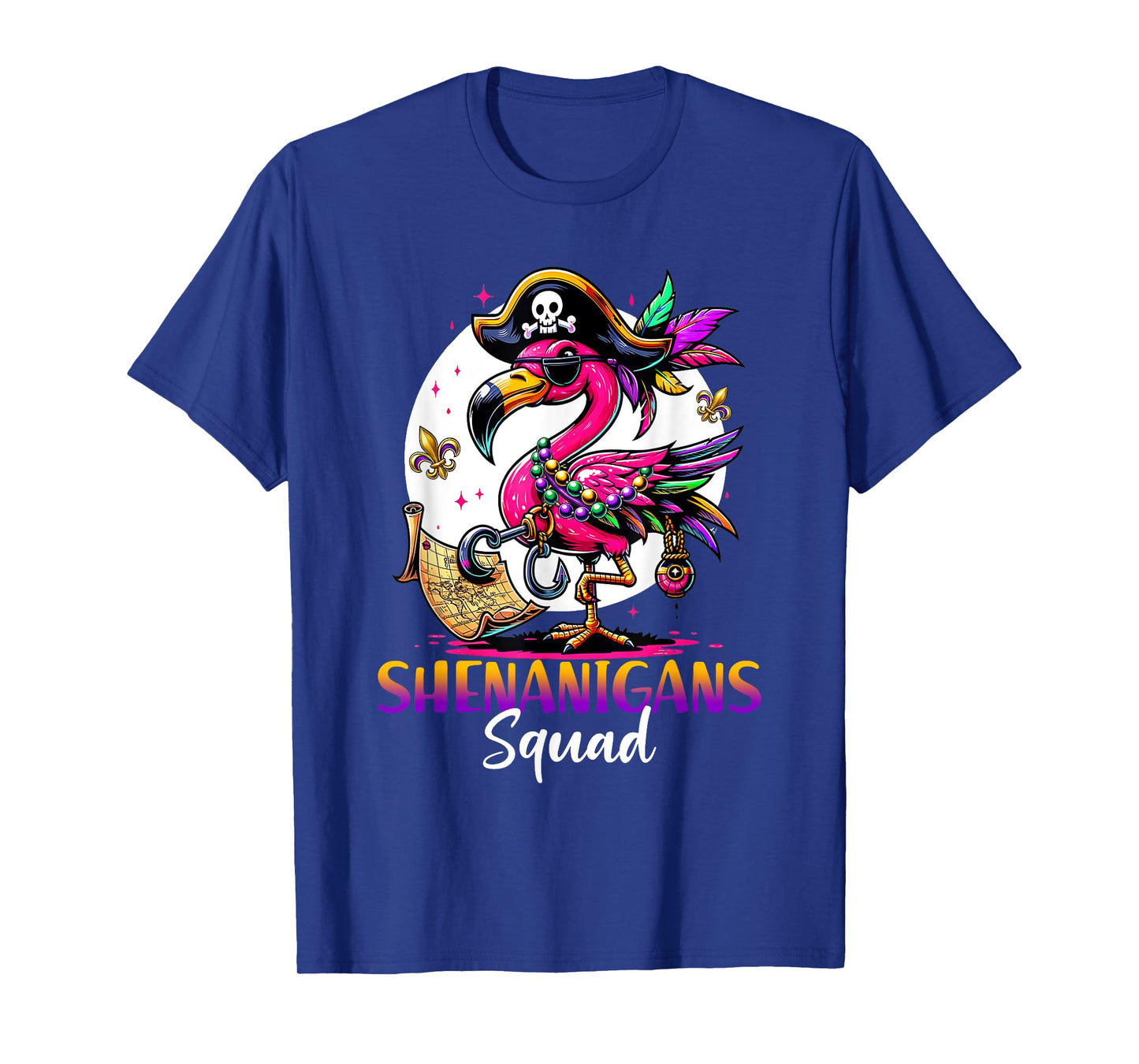 Shenanigans Squad Mardi Gras Flamingo Parade Carnaval Bling T-Shirt