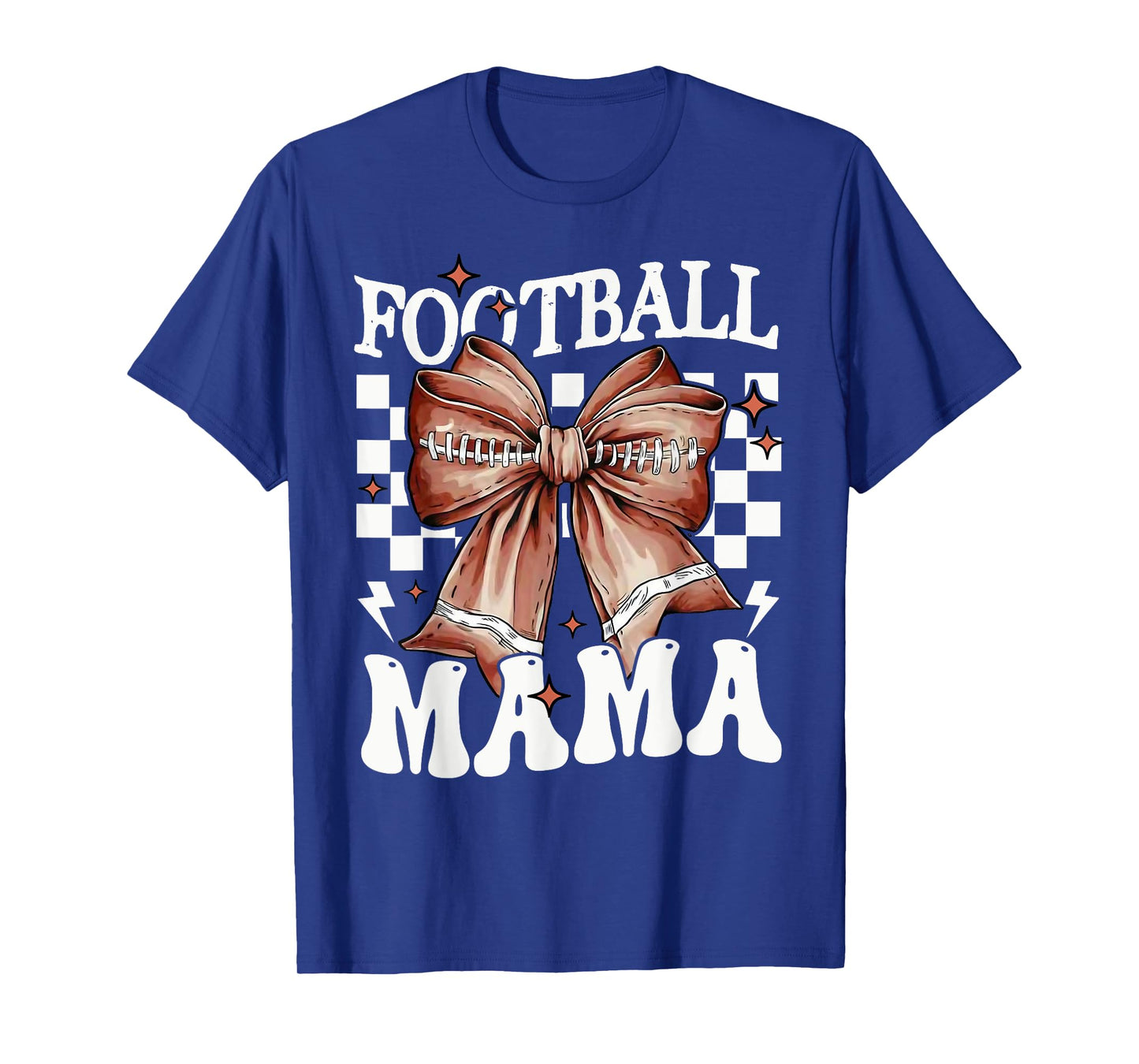 Coquette Bow American Football Mama Thanksgiving Autumn Fall T-Shirt