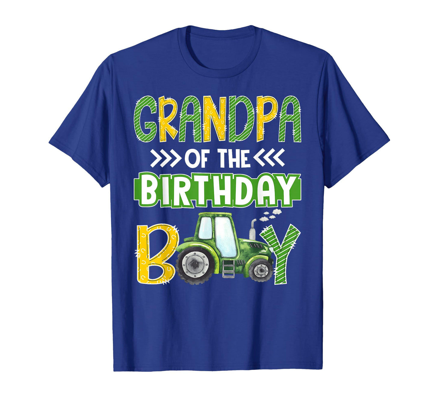 Grandpa of The Birthday Boy Tractors Farm Trucks Family T-Shirt