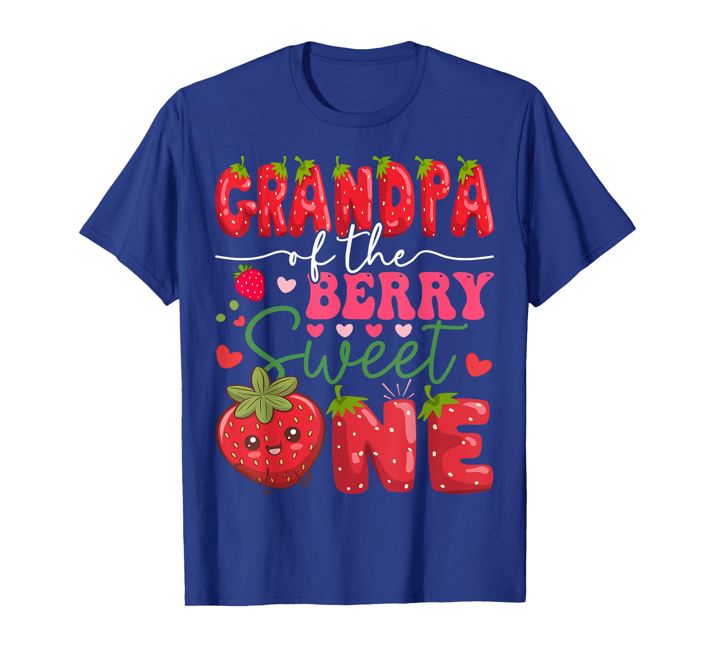 Grandpa Of The Berry Sweet One Strawberry 1St Birthday T-Shirt