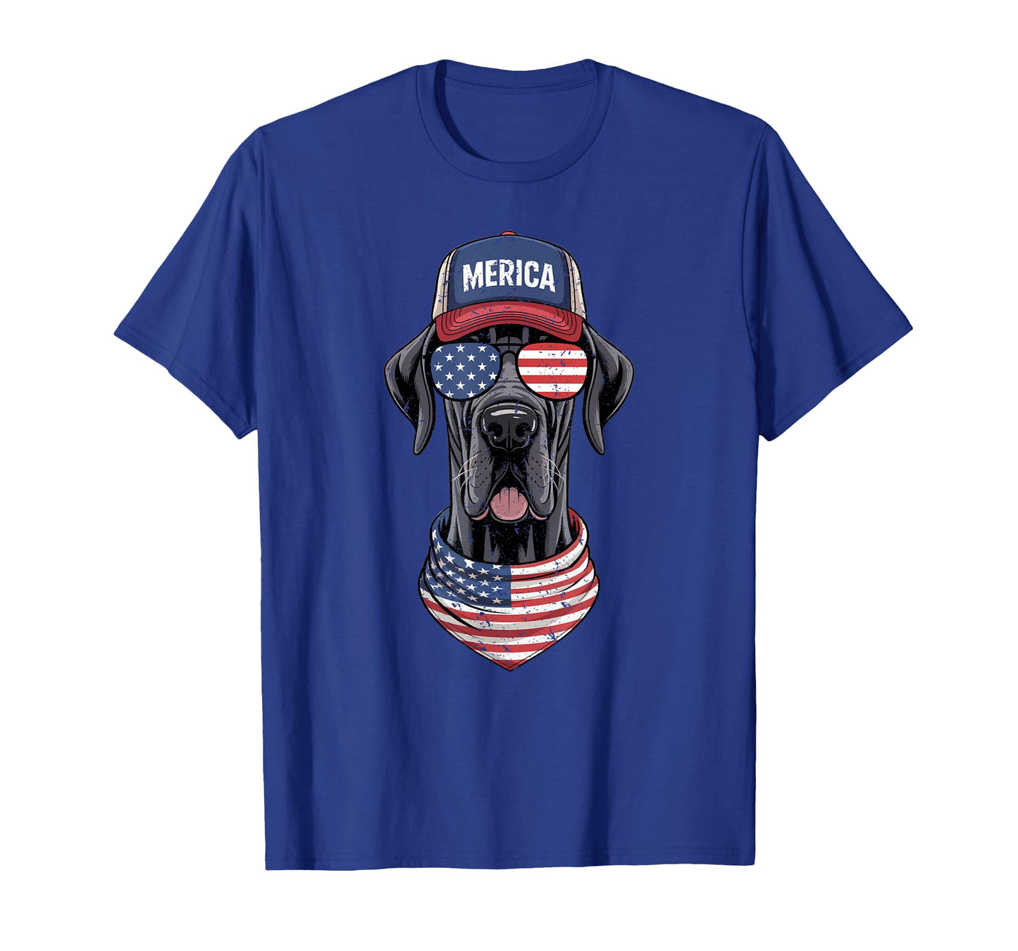 Great Dane 4th of July US American Flag Dog Patriotic Men Women Kids T-Shirt