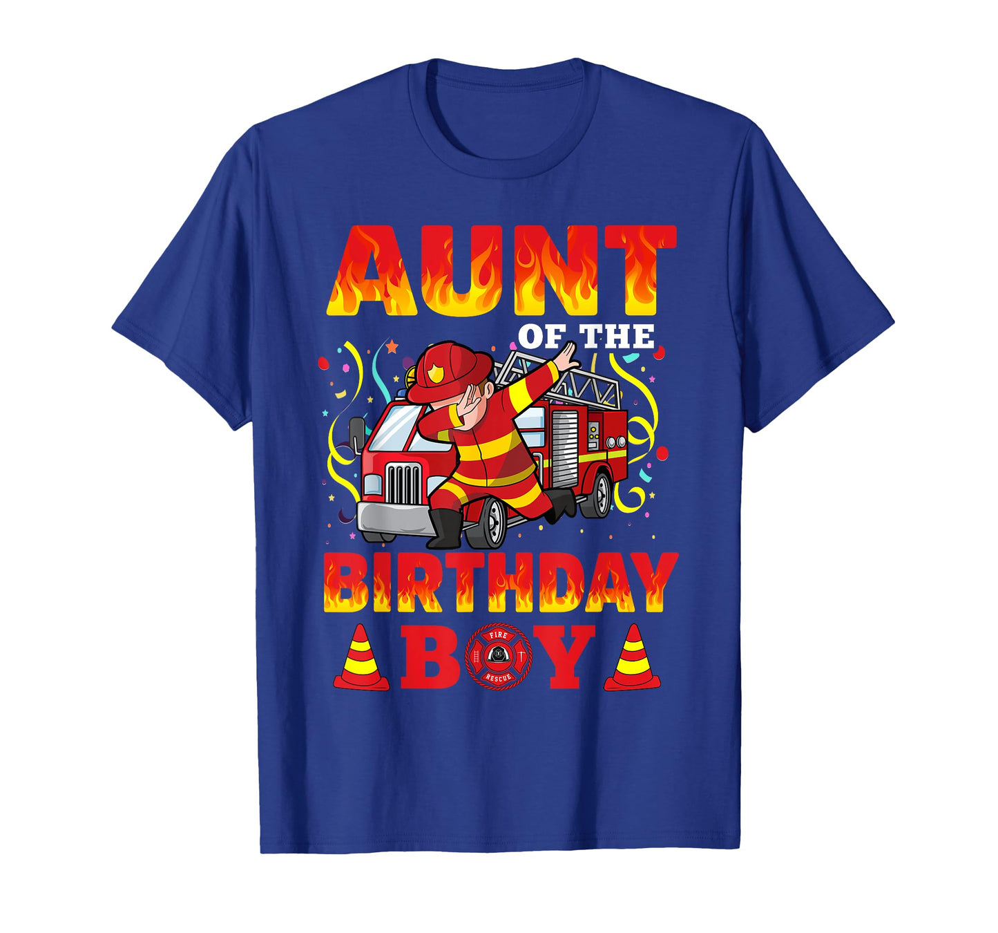 Aunt Of The Birthday Boy Fire Truck Firefighter Boys T-Shirt