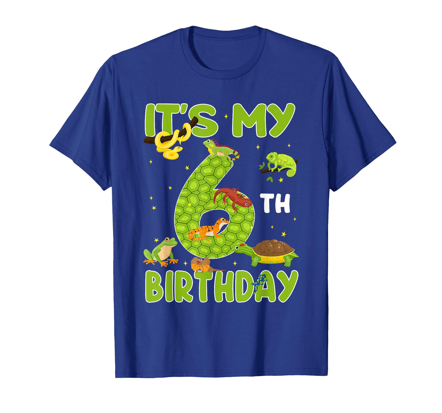 6th Birthday Lizard Reptile Birthday Party 6 Year Old T-Shirt