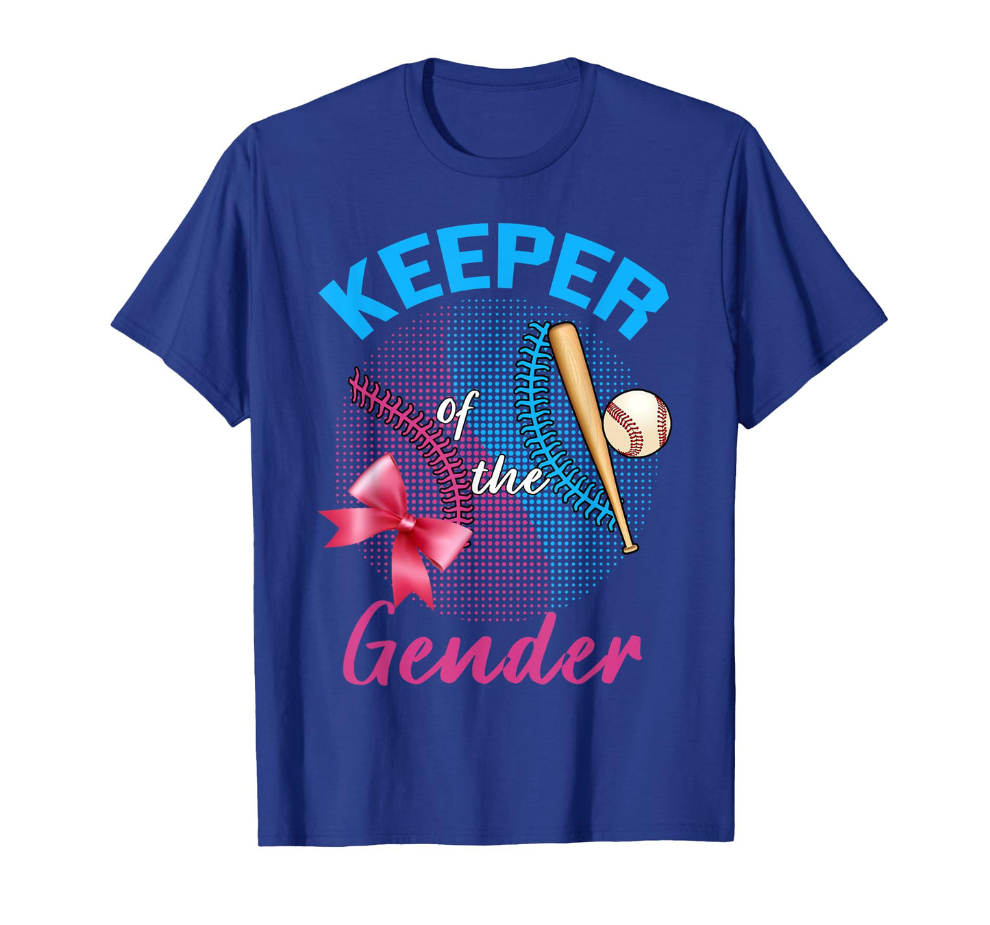 Keeper of the Gender Baseball or Bows Gender Reveal Party T-Shirt