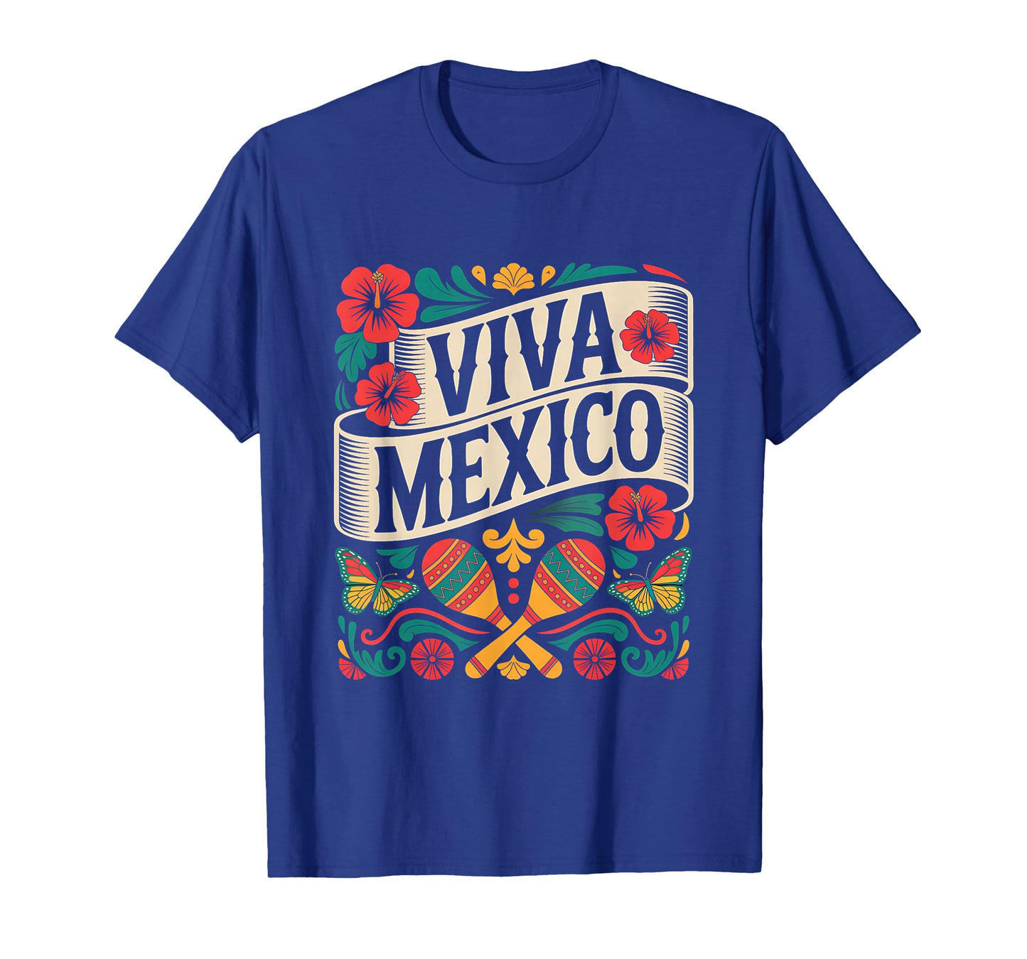 Viva Mexico Colorful Folk Art Mexican Independence Day T-Shirt