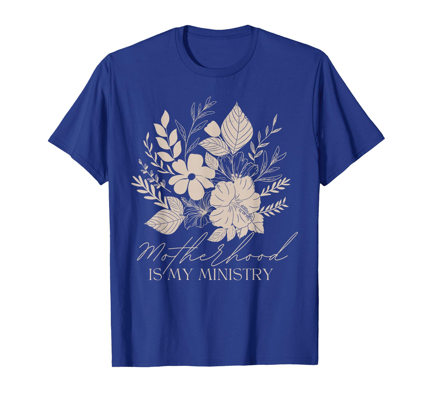 Retro Motherhood is My Ministry Mama Flowers Christian Mom T-Shirt