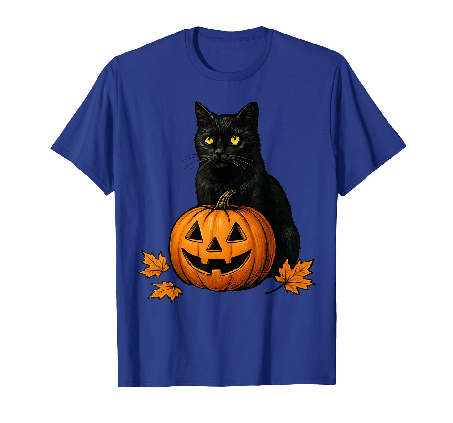 Retro Black Cat Halloween Pumpkin Costume for Women Men Kids T-Shirt