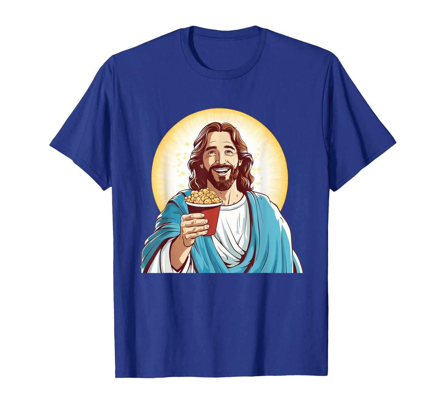 Funny Movie Night with Jesus and Popcorn Box Costume T-Shirt