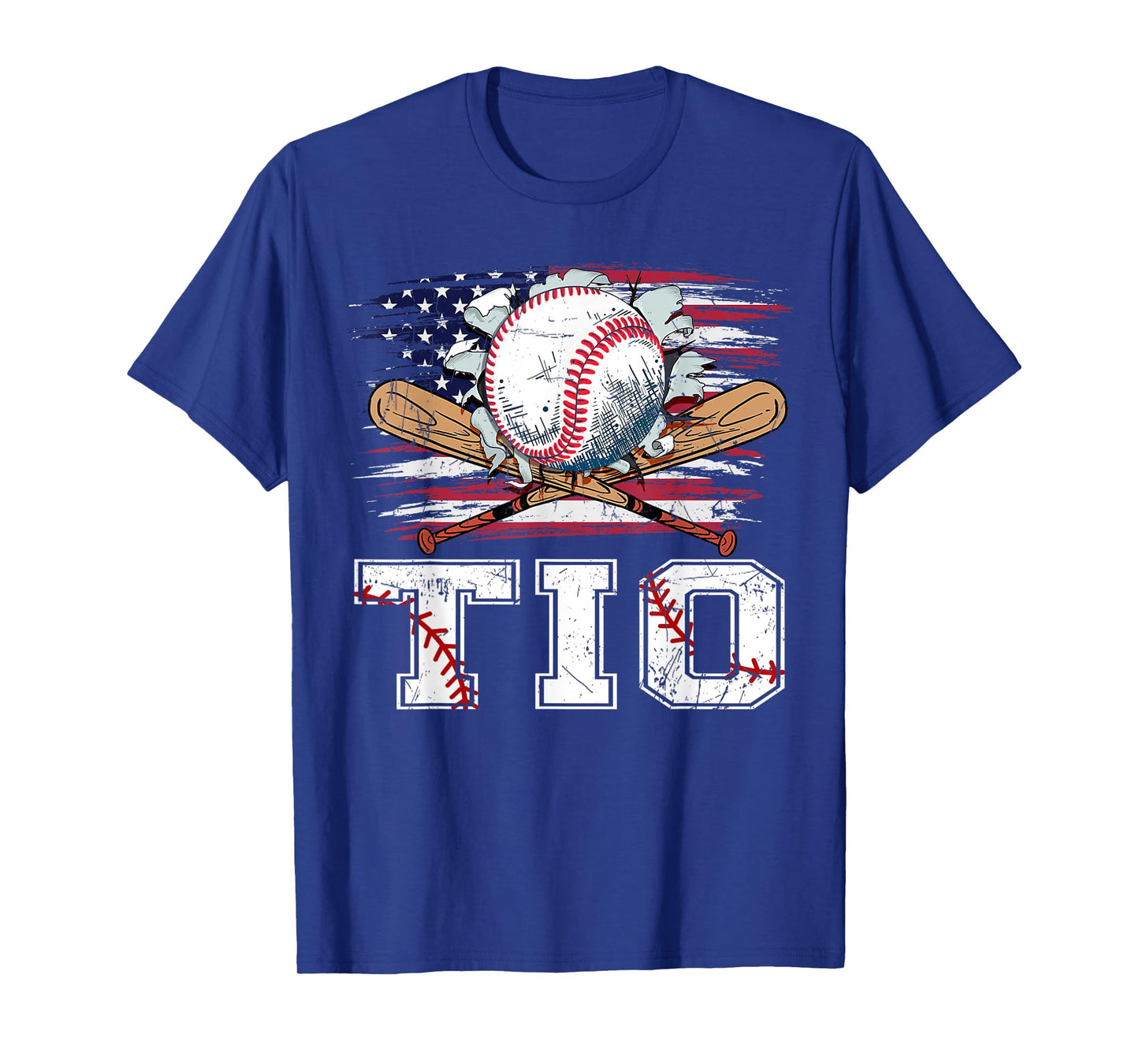 Baseball T-Ball Tio American Flag Proud Ball Tio T-Shirt for Women Kids Men