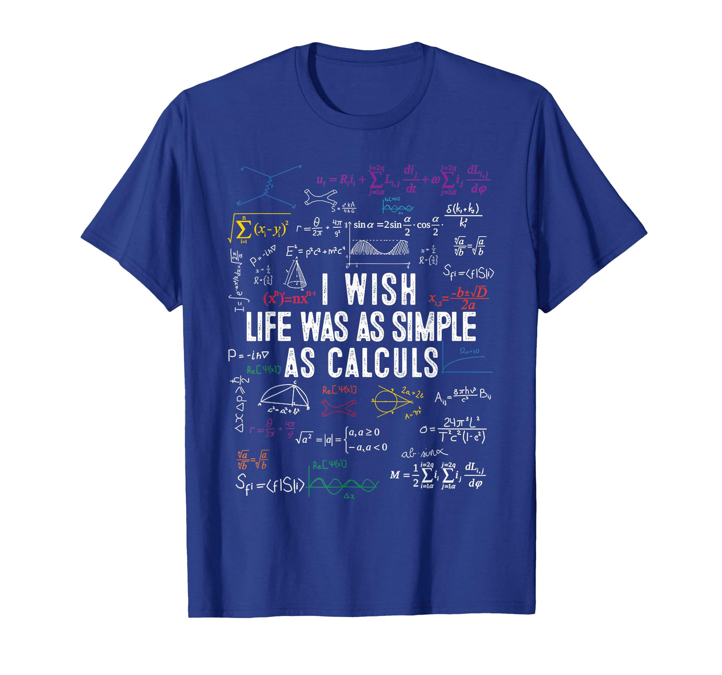I Wish Life Was As Simple As Calculs Funny Math Lover T-Shirt, Small, Black