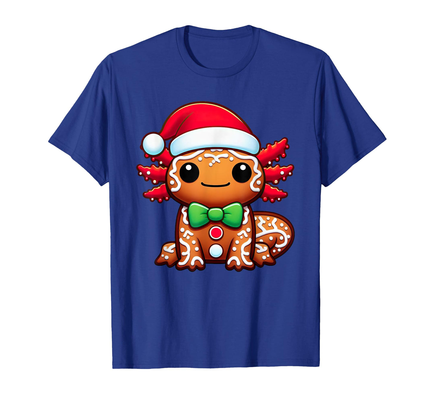 Funny Gingerbread Man Axolotl Christmas Womens Mens Kids T-Shirt