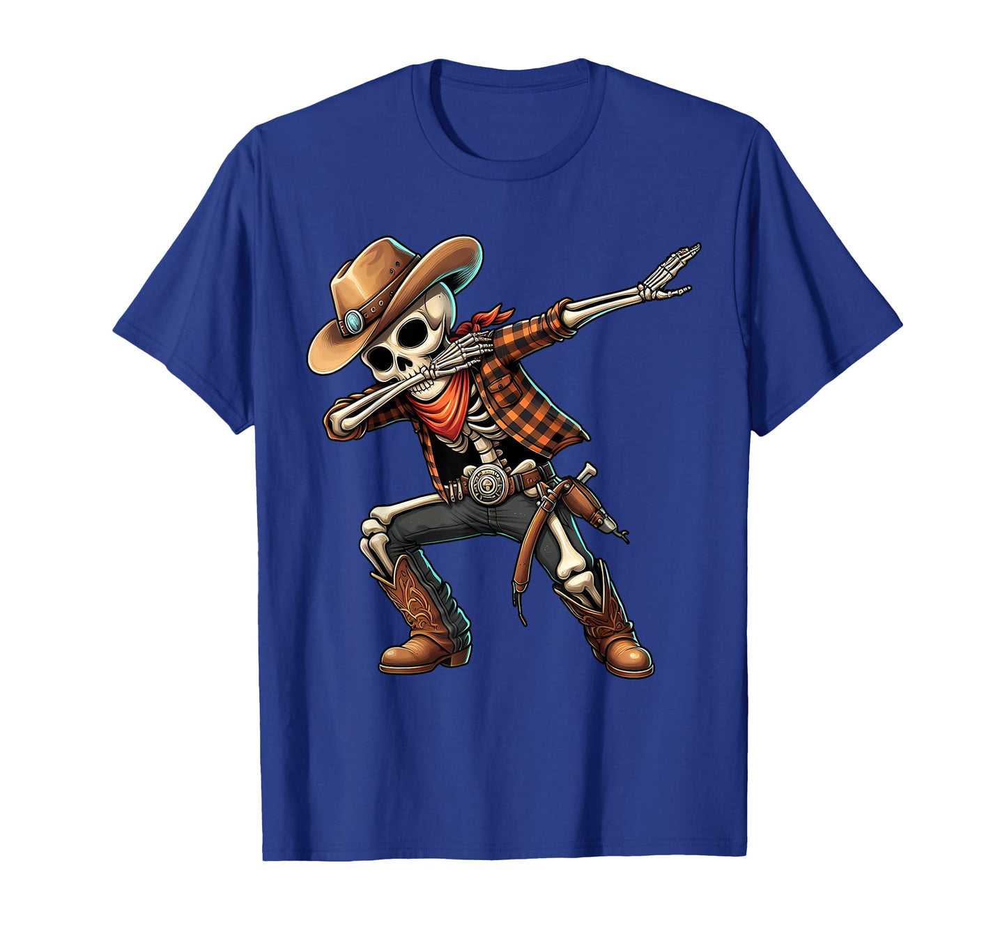 Dabbing Skeleton Cowboy Halloween Costume for Kids Boys Men T-Shirt