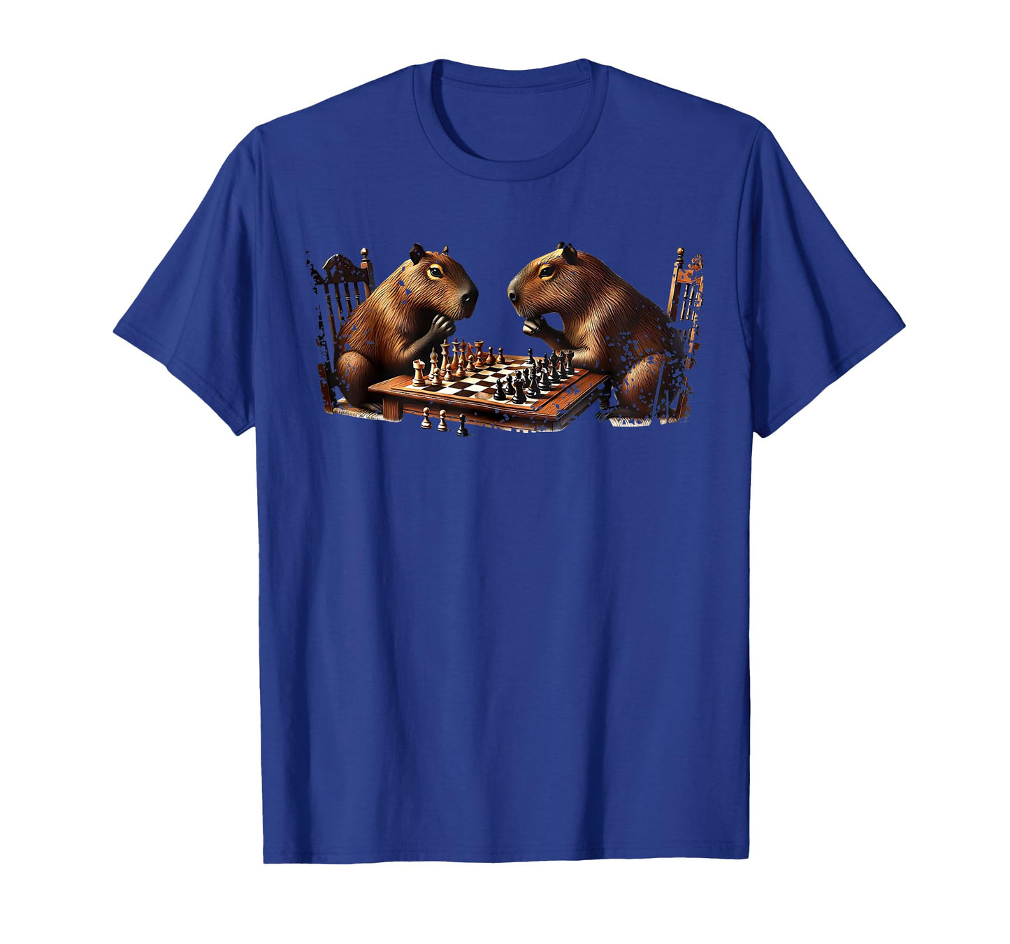 Capybara Playing Chess Rodent For Costume Chess Lover T-Shirt