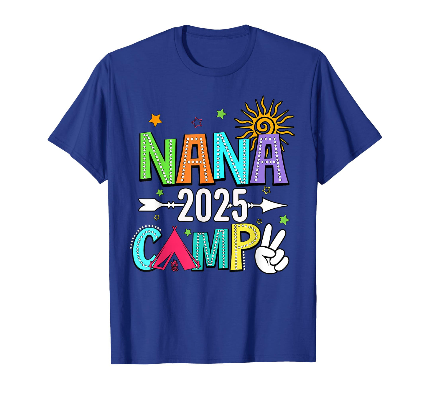 Nana Camp 2025 Family Vacation Summer Camping Crew Kids T-Shirt