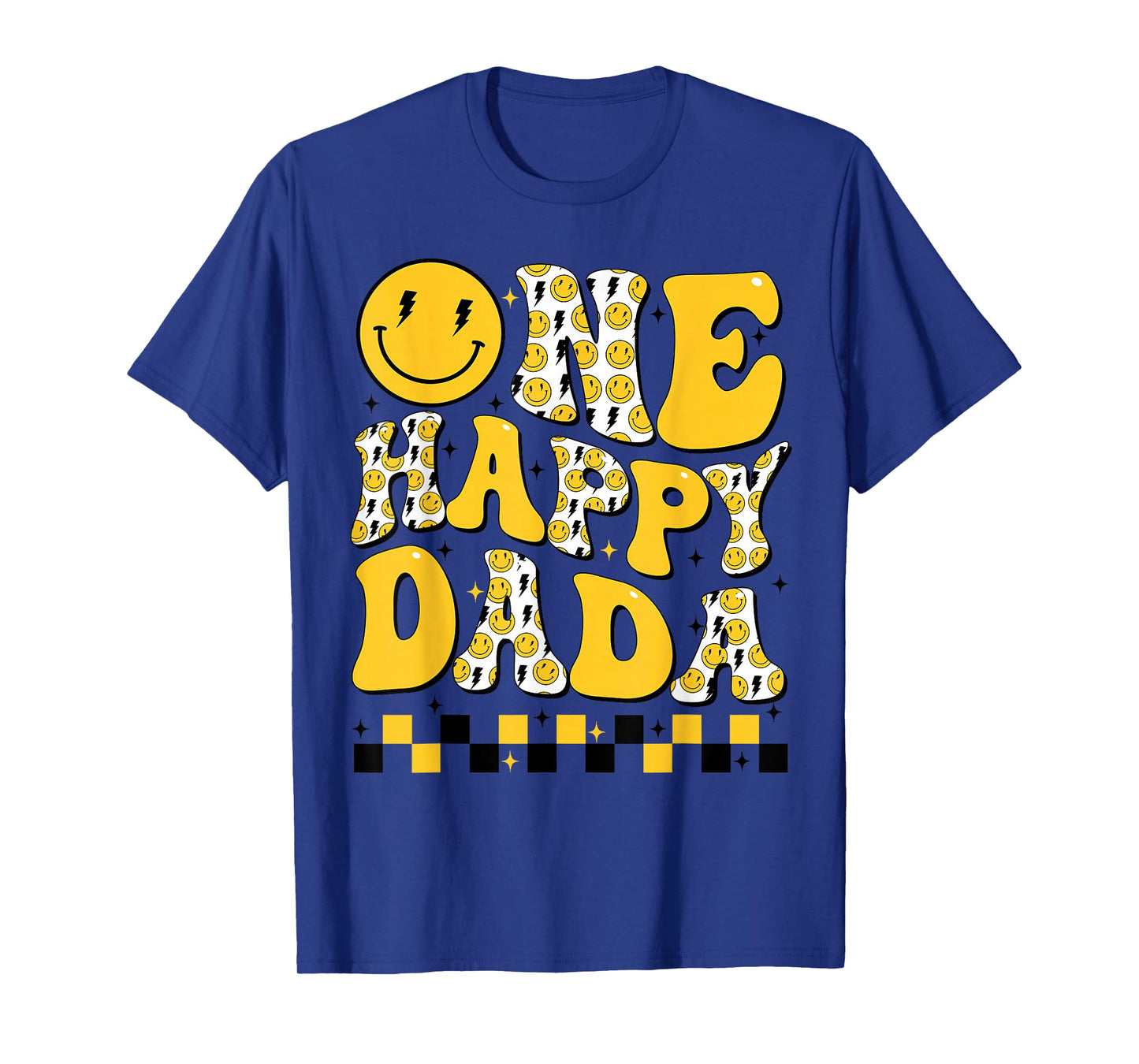 One Happy Dada 1st First Smile Face Birthday Family Matching T-Shirt