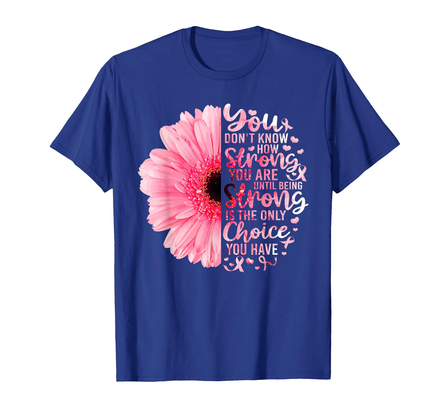 Strong We Are Pink Ribbon Sunflower Breast Cancer Awareness T-Shirt