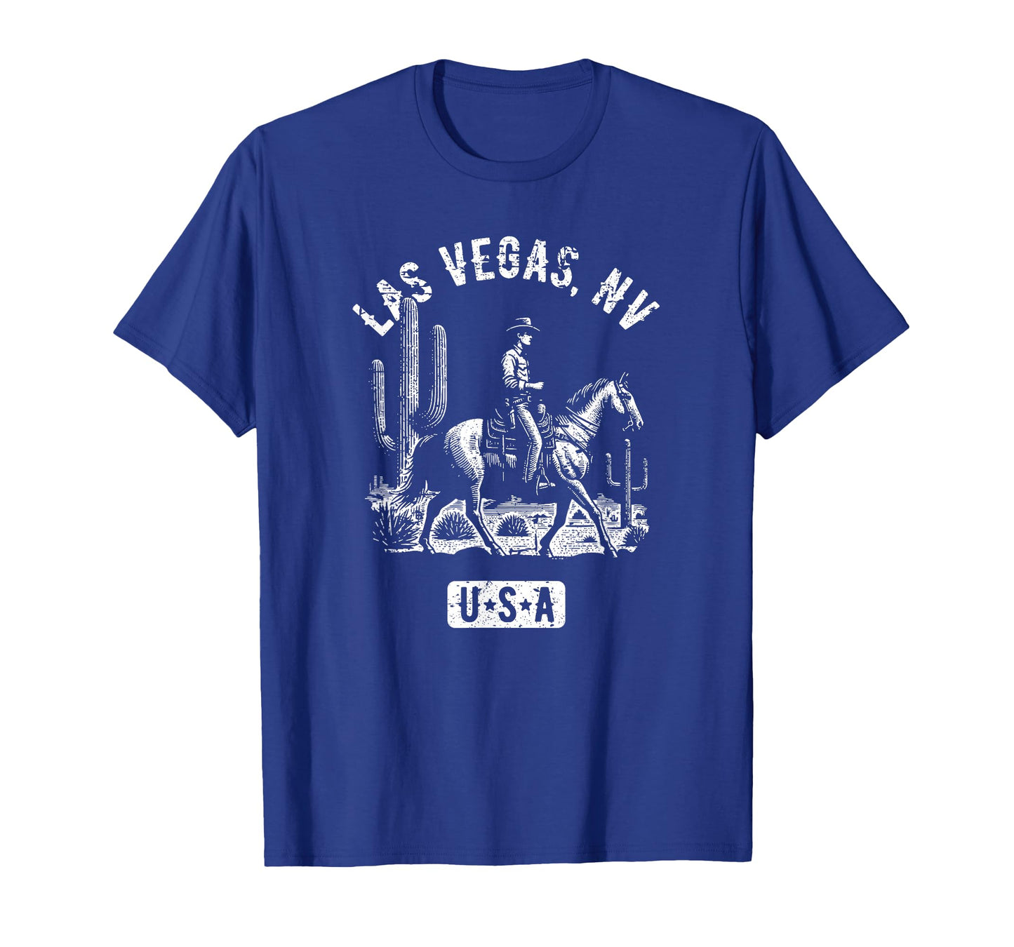 Las Vegas Nevada USA Cowboy Horse Distressed Style Design T-Shirt