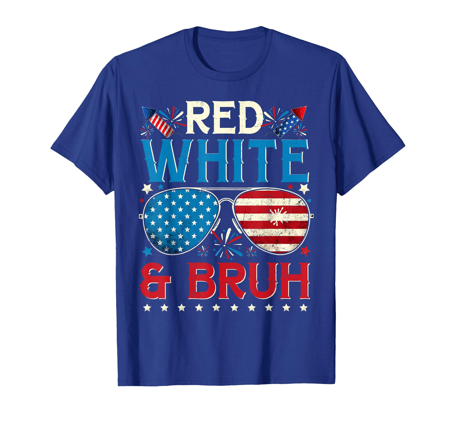 Red White And Bruh 4th Of July Boys Patriotic Teens Kids T-Shirt