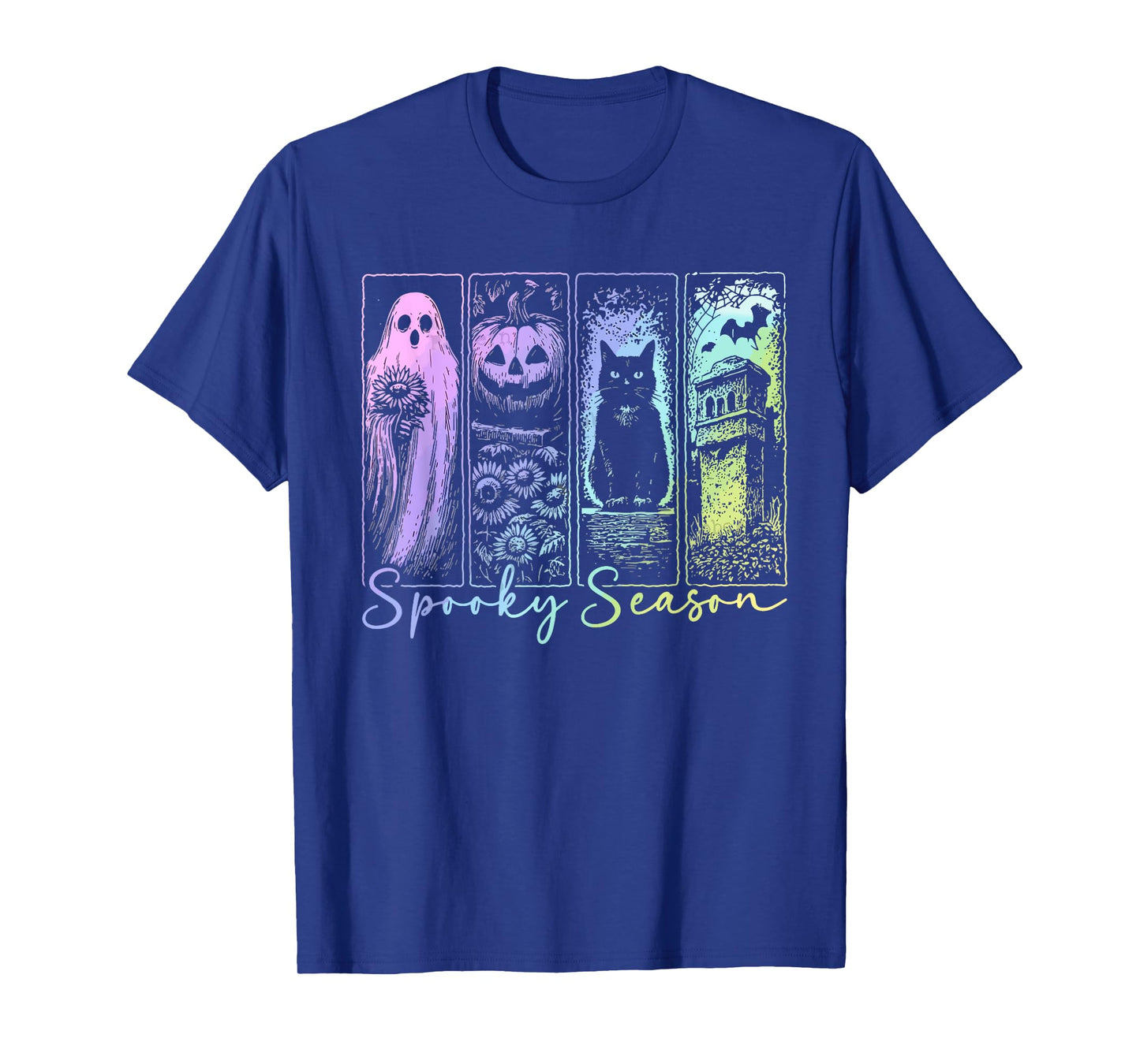 Vintage Funny Spooky Season Ghost Flower Halloween Costume T-Shirt