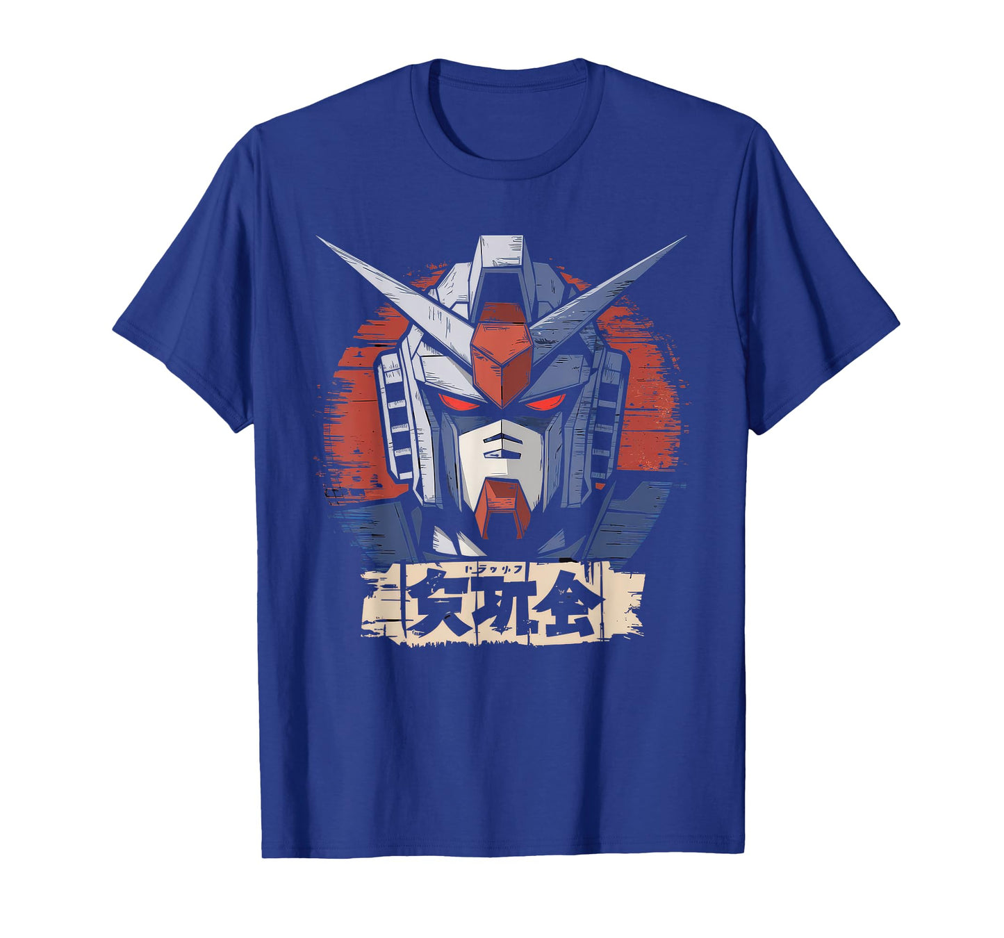 Mecha Tshirt Japanese Mecha Robot Head Anime Art Ukiyo-E T-Shirt