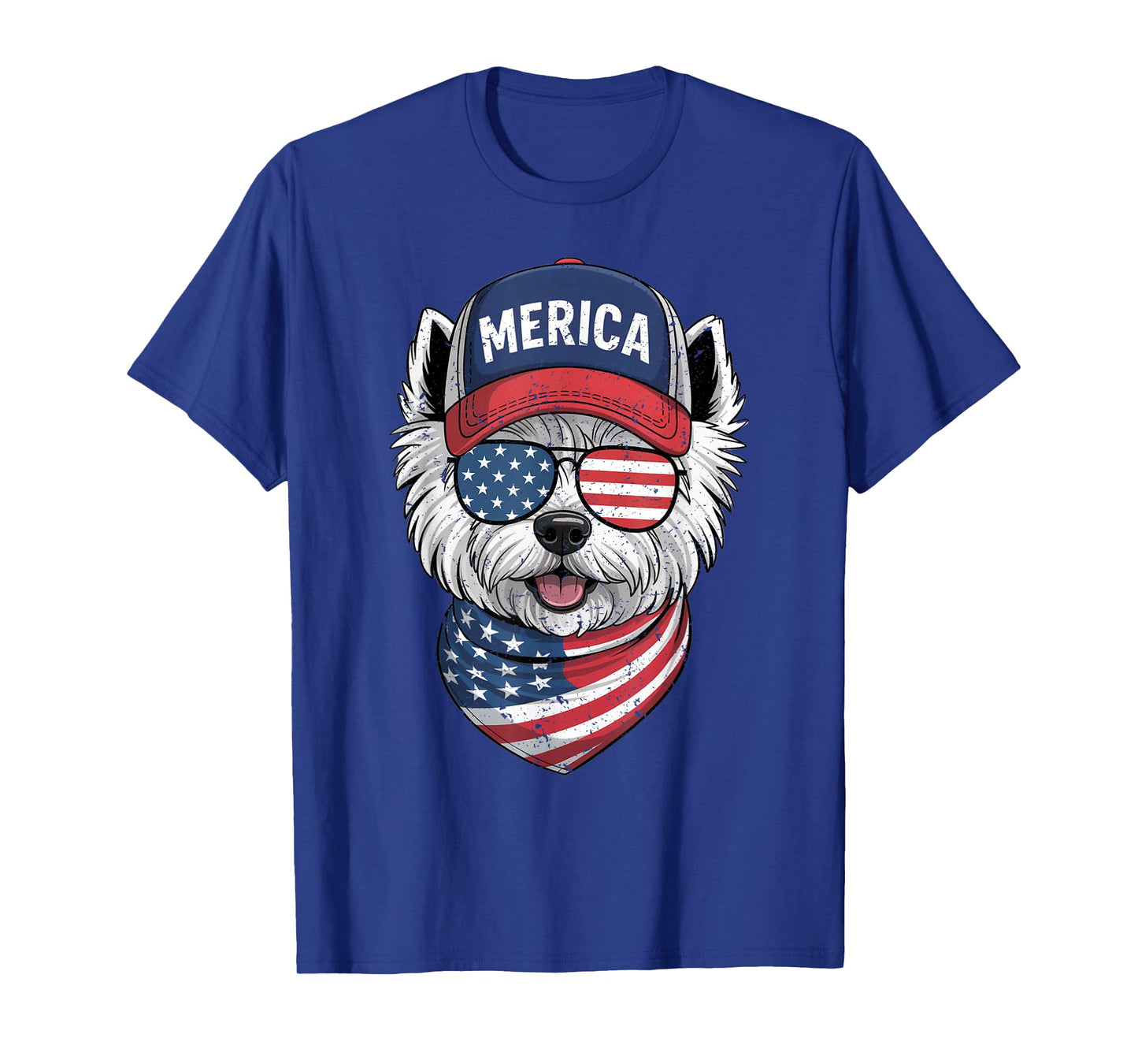 West Highland White Terrier 4th of July US American Flag T-Shirt