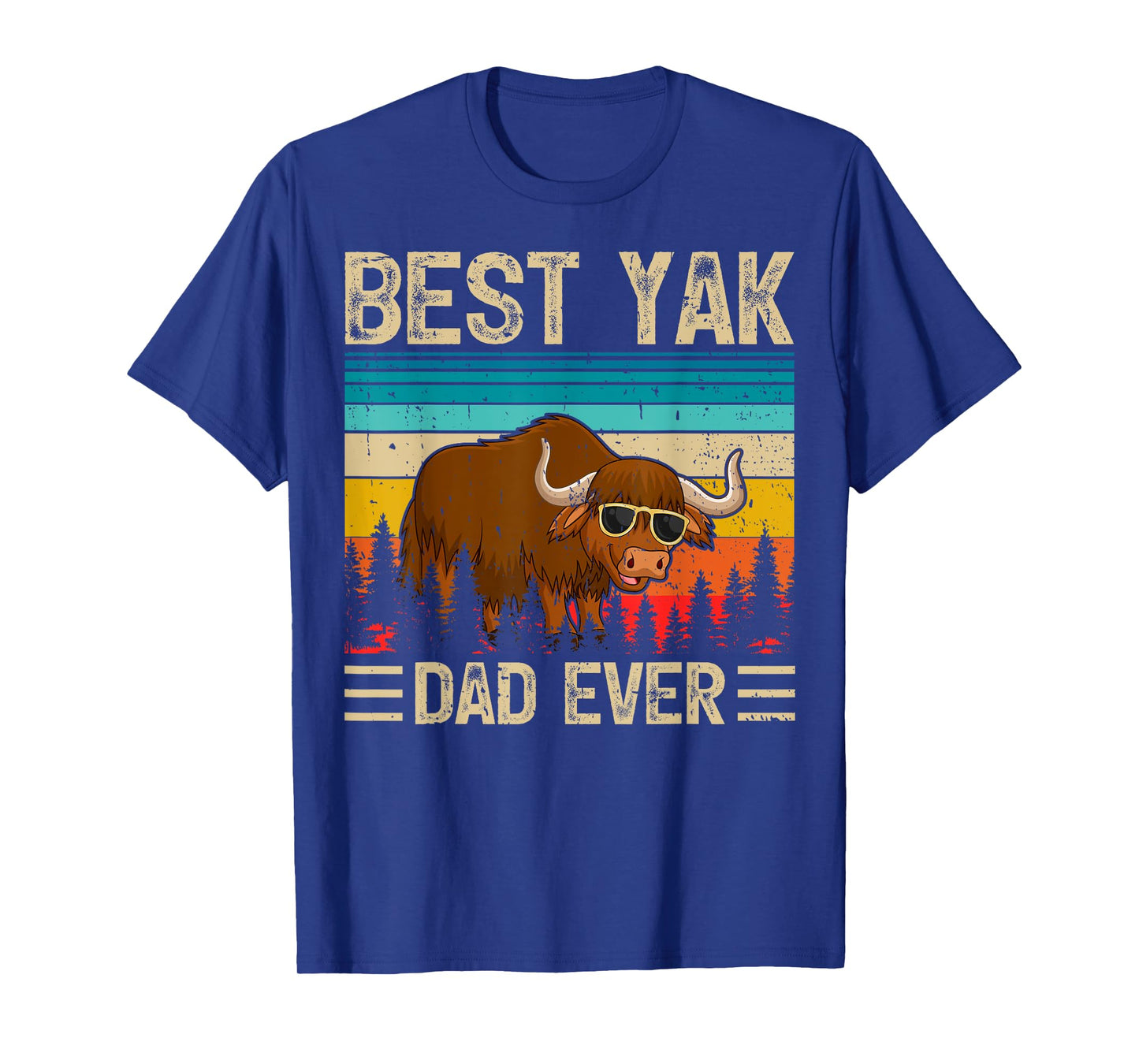 Yak Vintage Funny Best Yak Dad Ever Father's Day T-Shirt