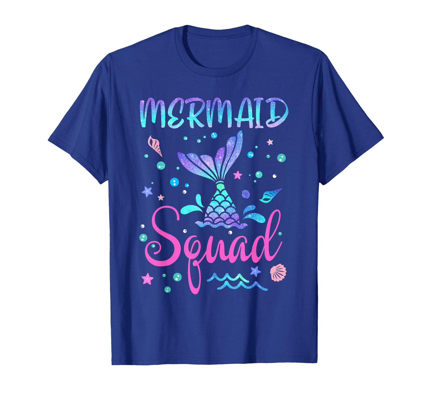 Mermaid Squad Of The Birthday Mermaid Tail Family Matching T-Shirt