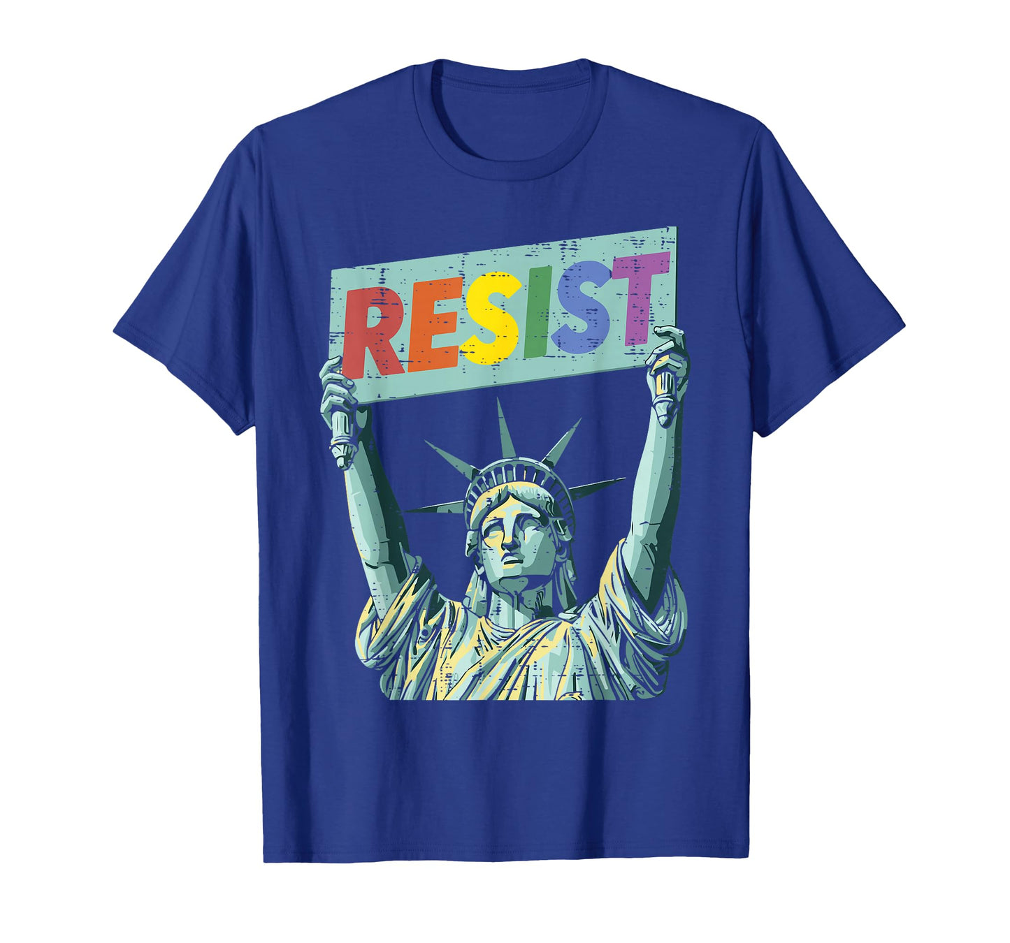 Resist Rainbow Statue Liberty Protest Lgbt Gay Men Women T-Shirt